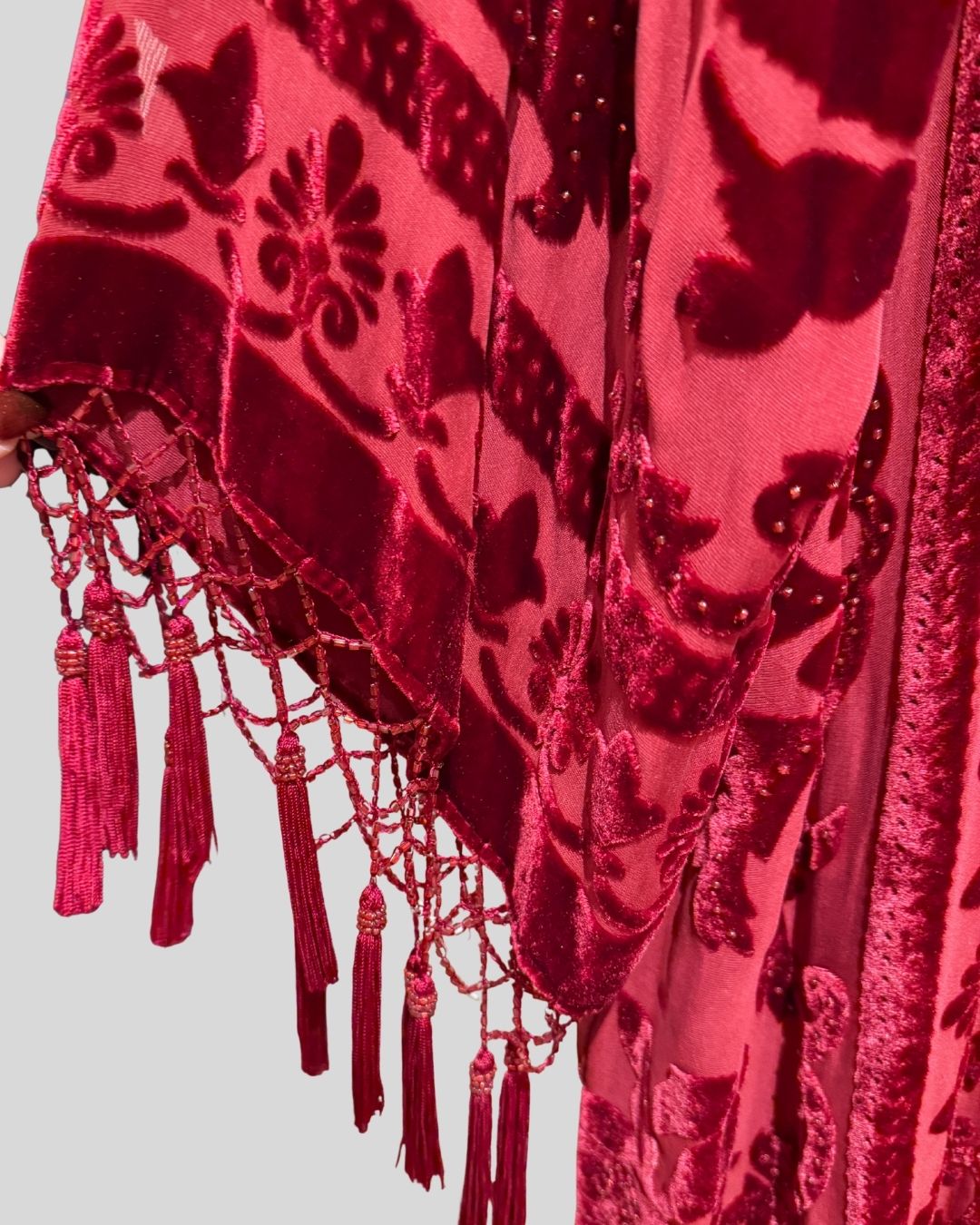 VINTAGE ANIA A red velvet duster (XL)