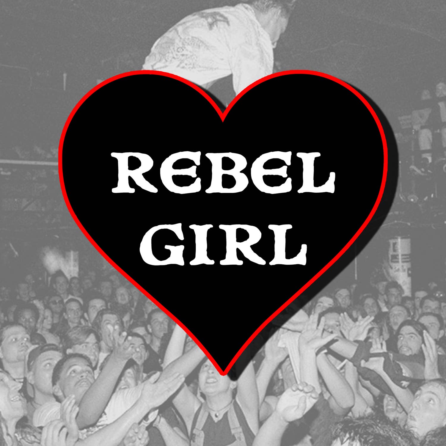 Rebel Girl Bikini Kill Heart Shaped Vinyl Sticker