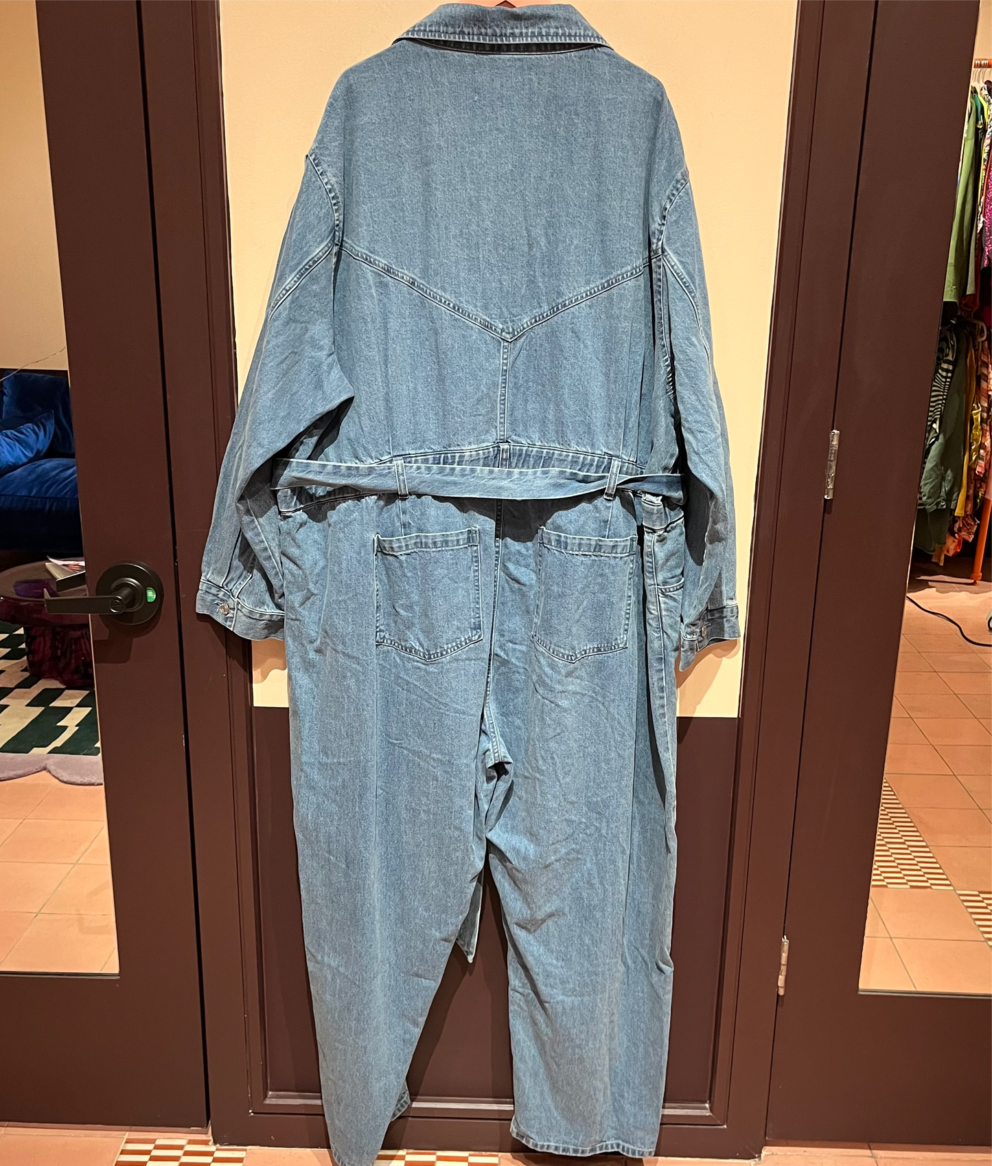 WRAY NWT Denim Blue Stone Orchard Belted Jumpsuit 3x, 4x, 5x