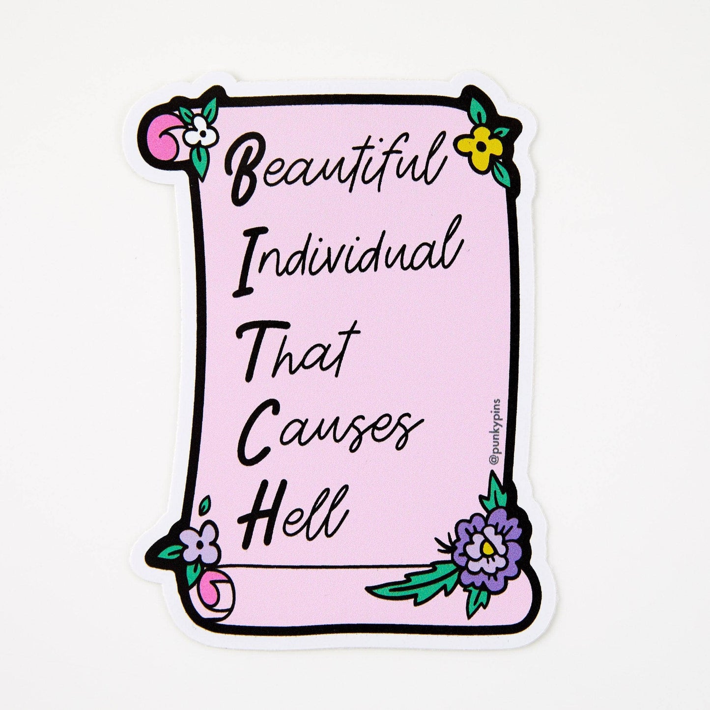 Punky Pins - Beautiful Individual That Causes Hell Vinyl Sticker