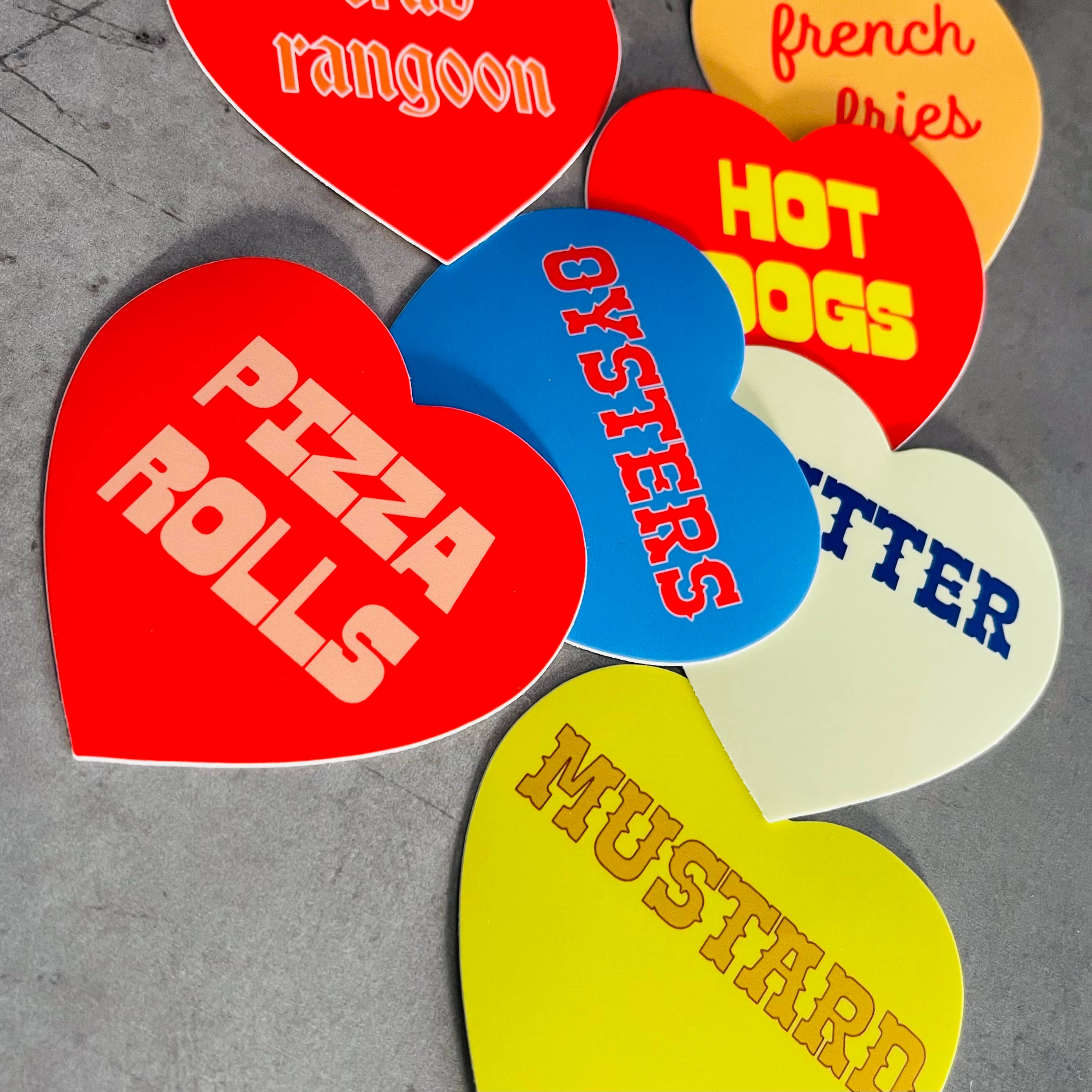 The Silver Spider - Crab rangoon heart sticker // foodie cooking chef gifts