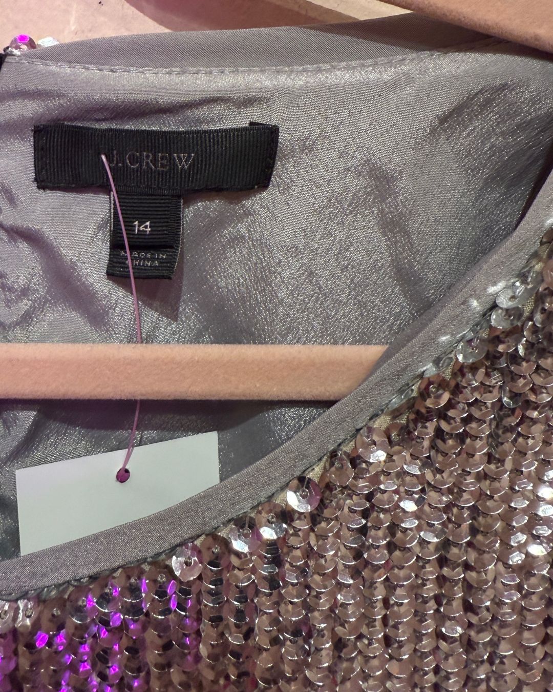 J. Crew Silver Sequin Tie Back Top (14)