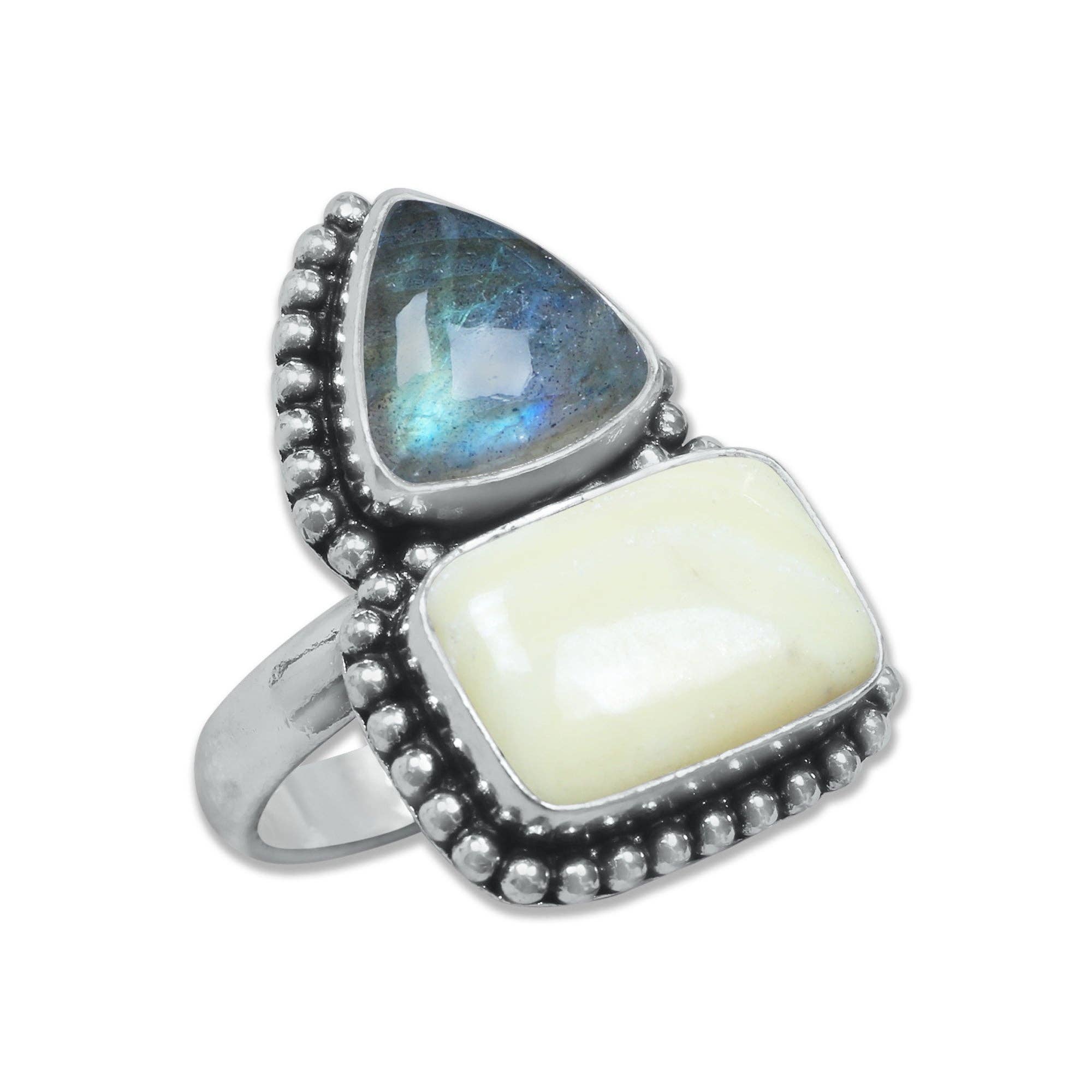Multi-Stone Rings – Silver-Plated, Handmade, Boho Gemstone Combinations (US Sizes 6–10, Non-Adjustable) | Wholesale: 10 Rings