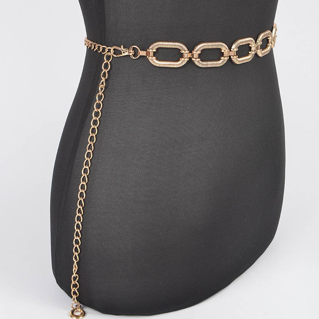 Oval Metal Plus Size Chain Belt: GD