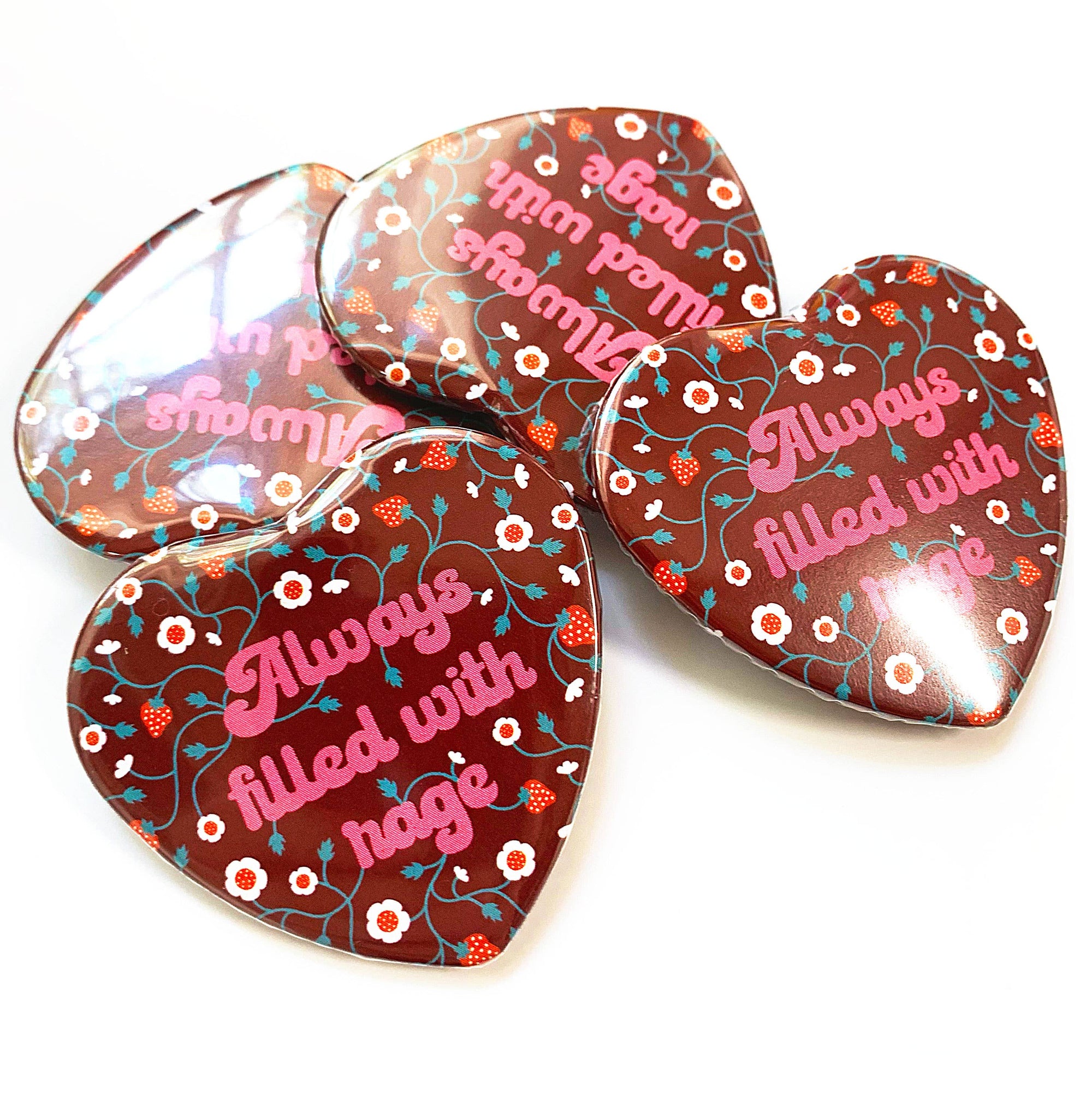 Always Filled With Rage Heart Shaped Pinback Button