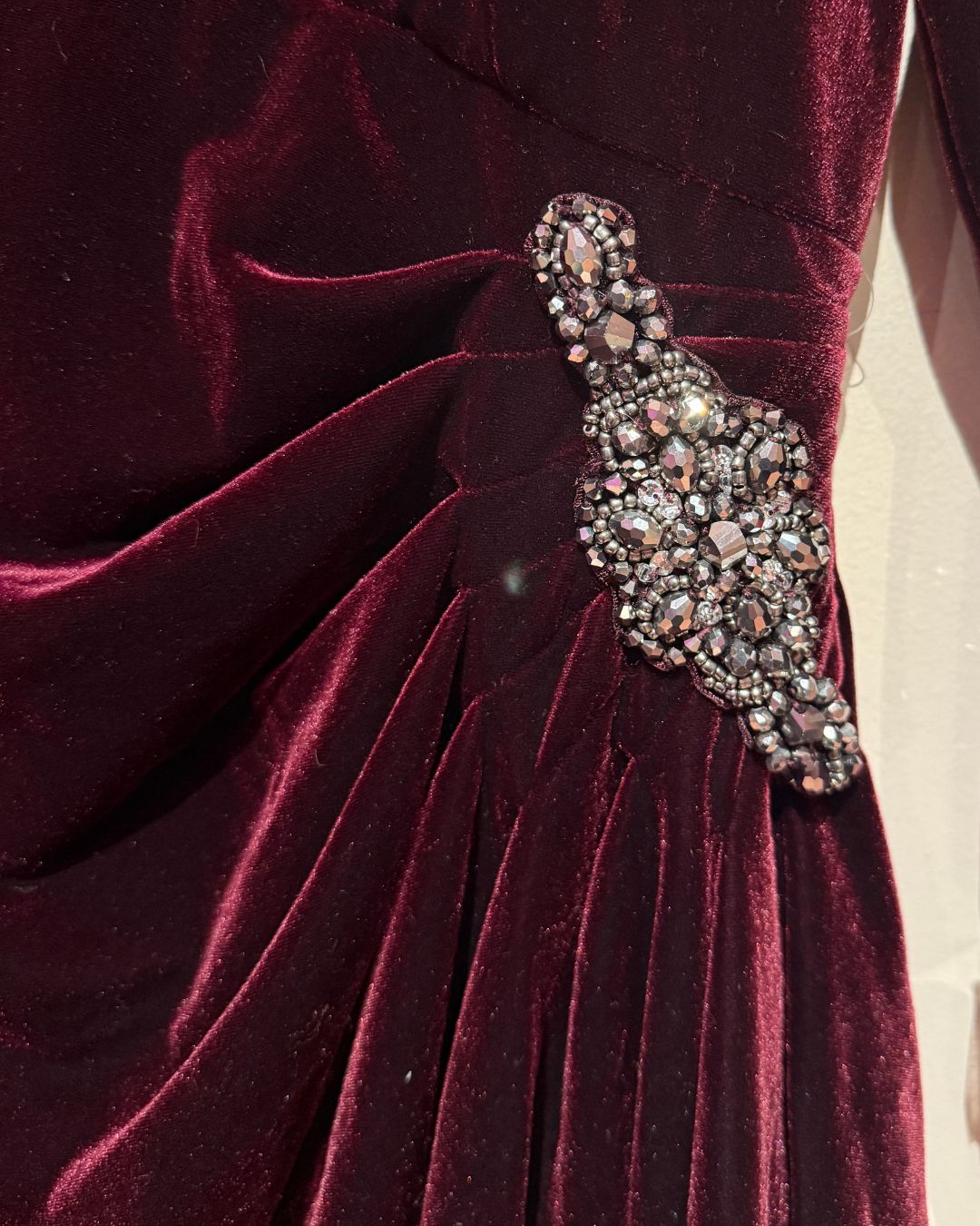 ALEX EVENINGS NWT red velvet embellished dress (14P)