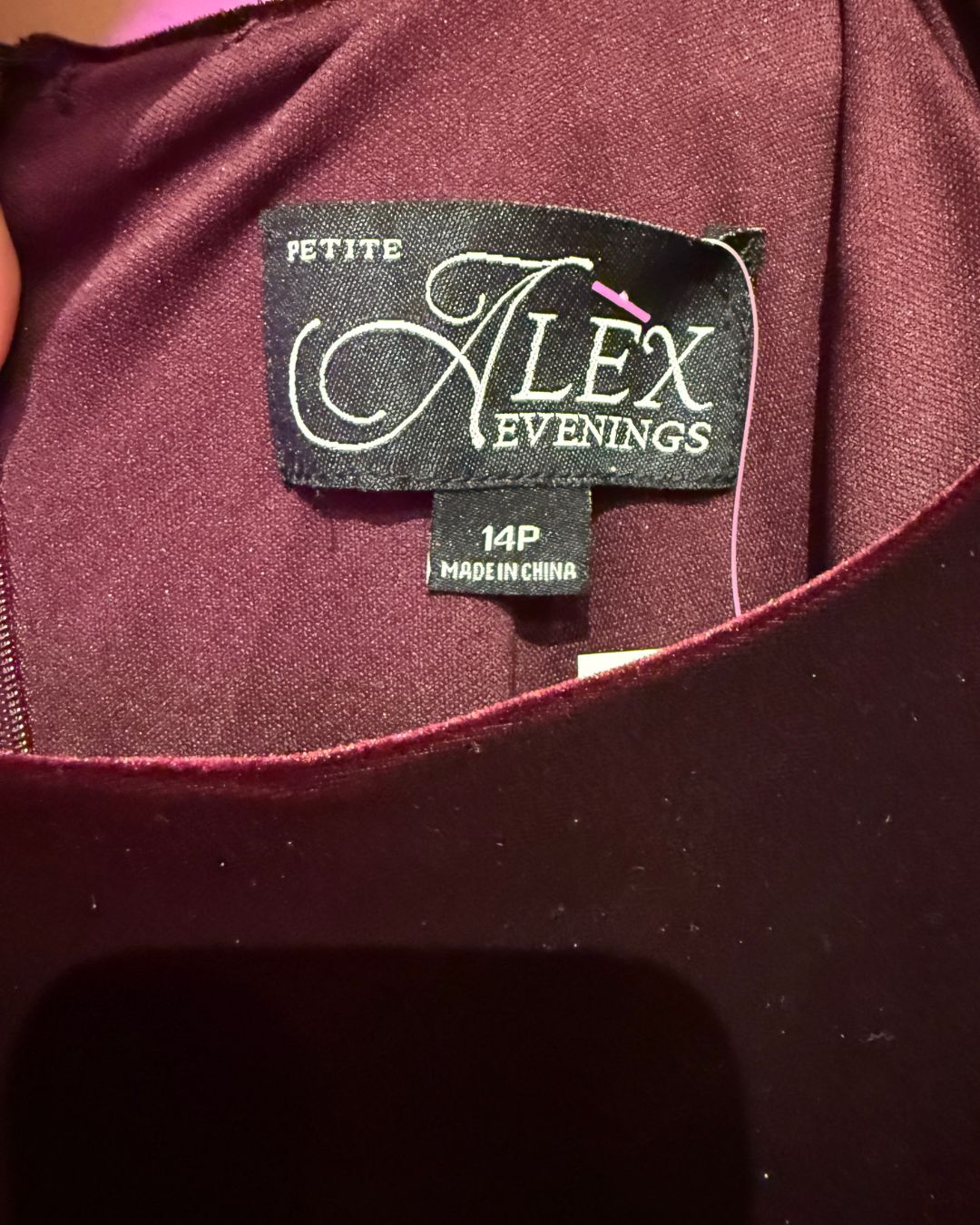 ALEX EVENINGS NWT red velvet embellished dress (14P)