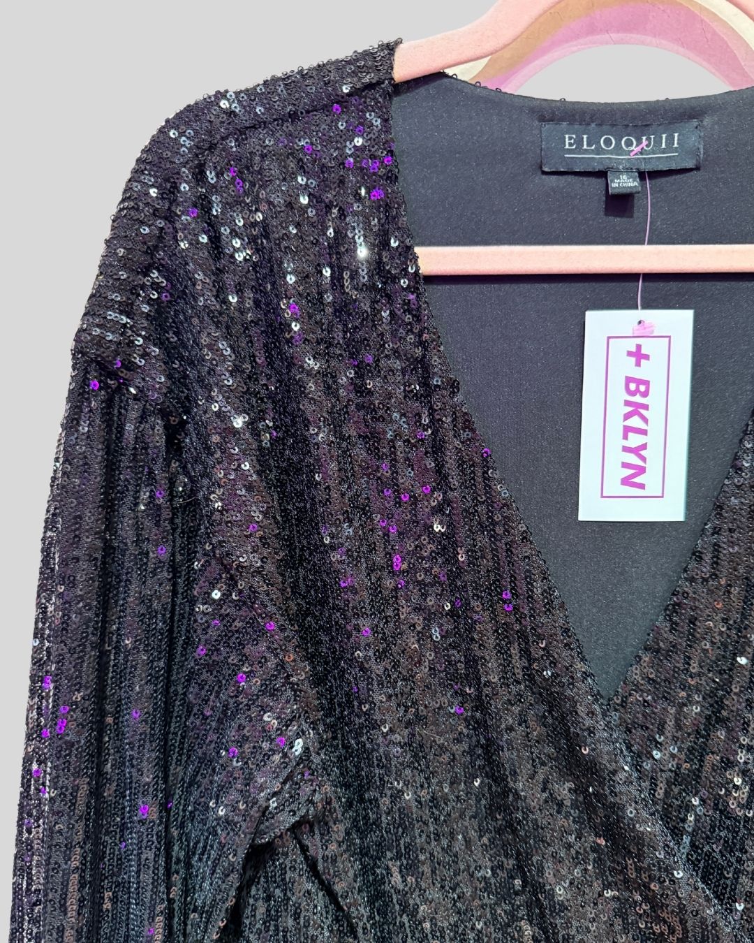 RESALE eloquii black sequin belted dress (16)