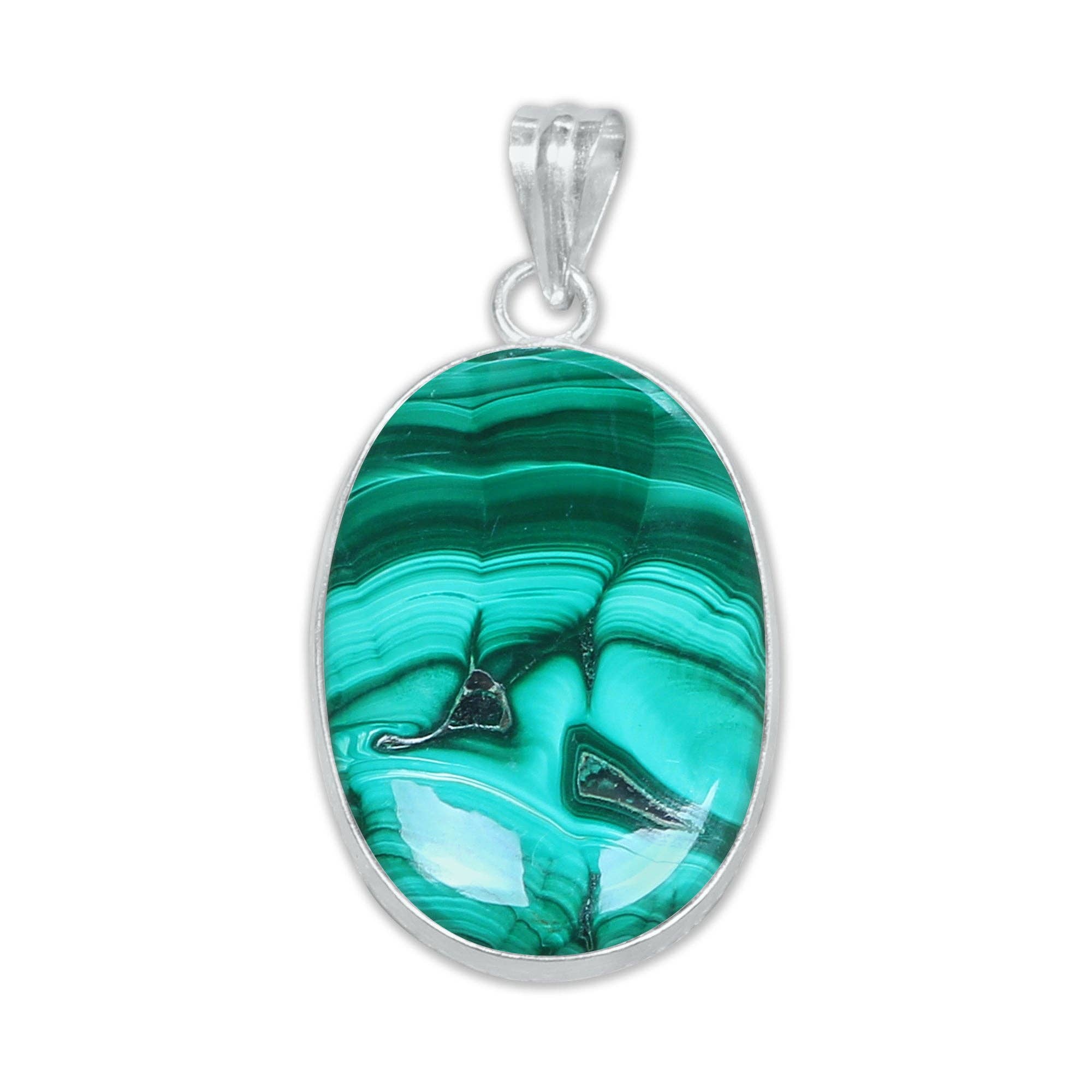 Malachite Minimalist Pendants – Silver-Plated, Handmade, Rich Green | Wholesale: 5 Pendants