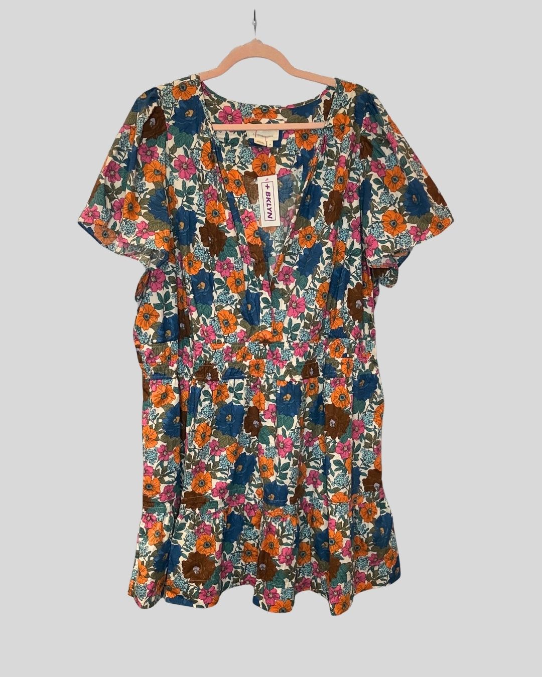 Anthro colorful floral babydoll dress (3X)