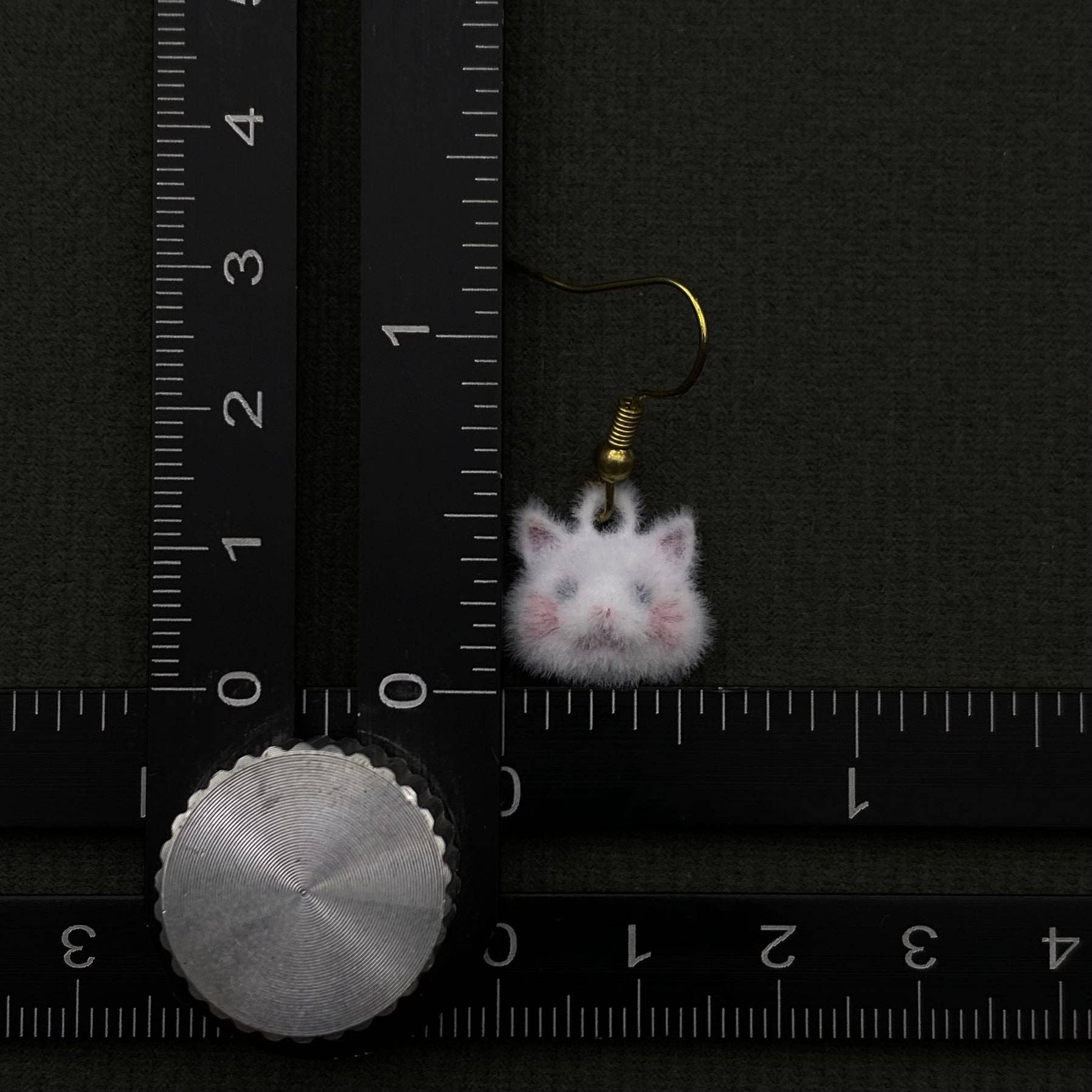 Cute Flocking Kitten Cat's Head Dangle Earrings