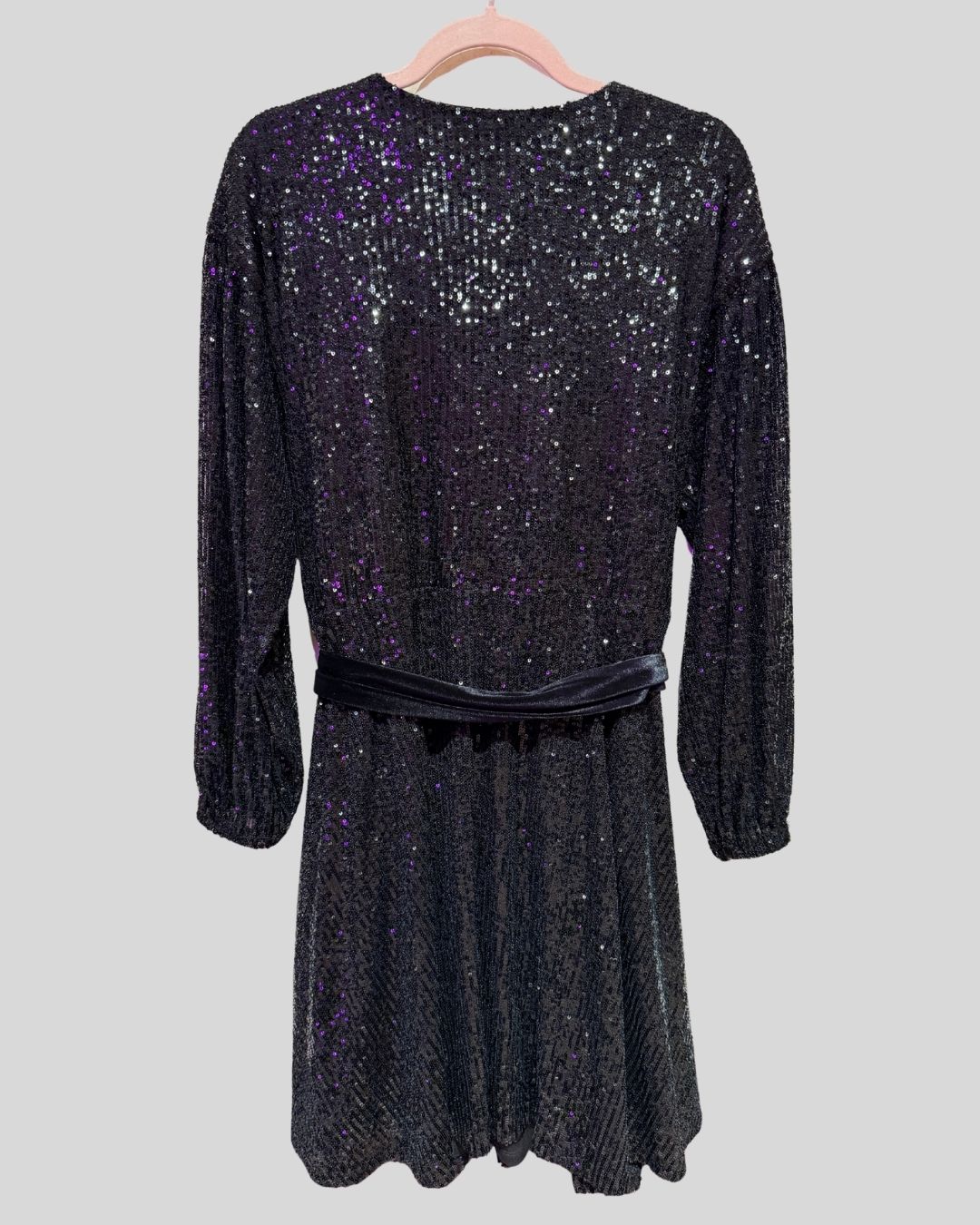 RESALE eloquii black sequin belted dress (16)