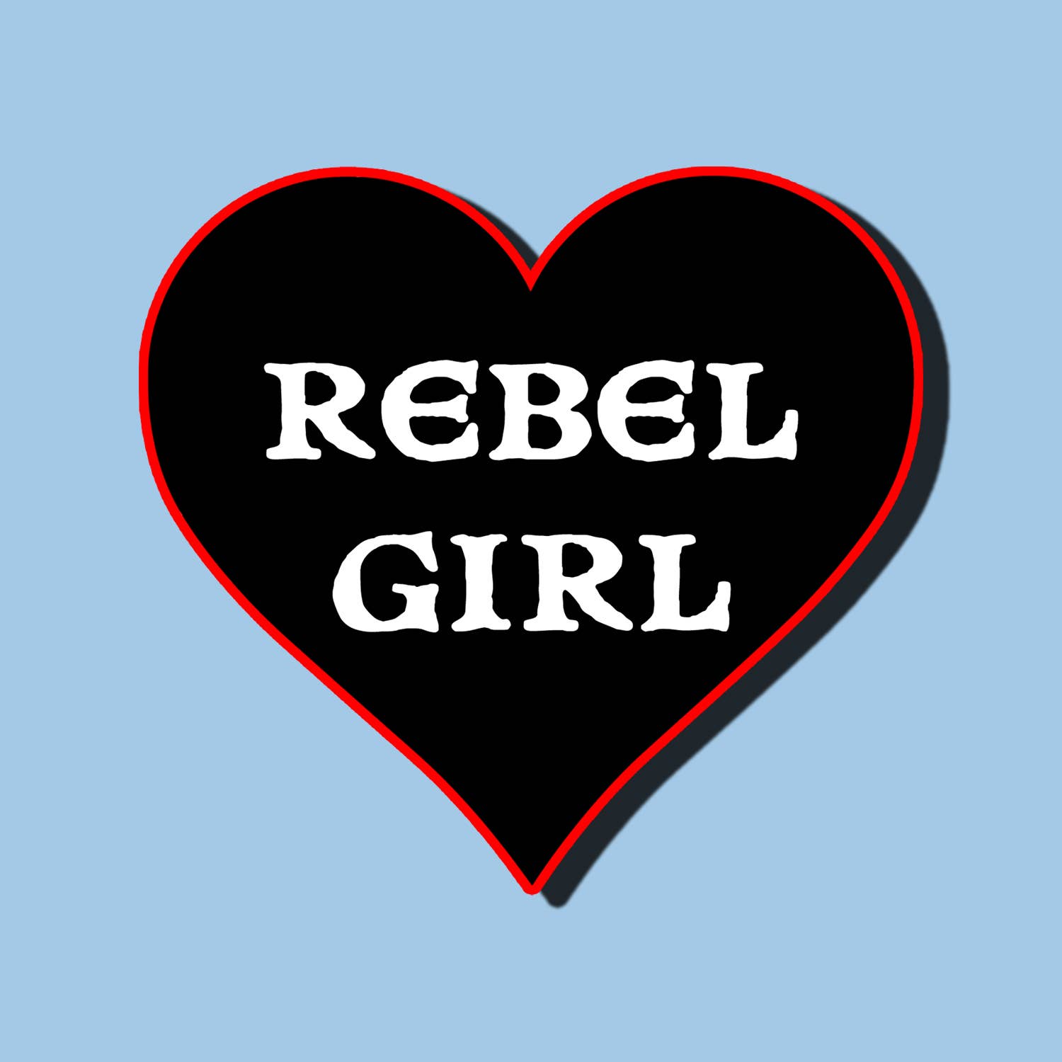 Rebel Girl Bikini Kill Heart Shaped Vinyl Sticker