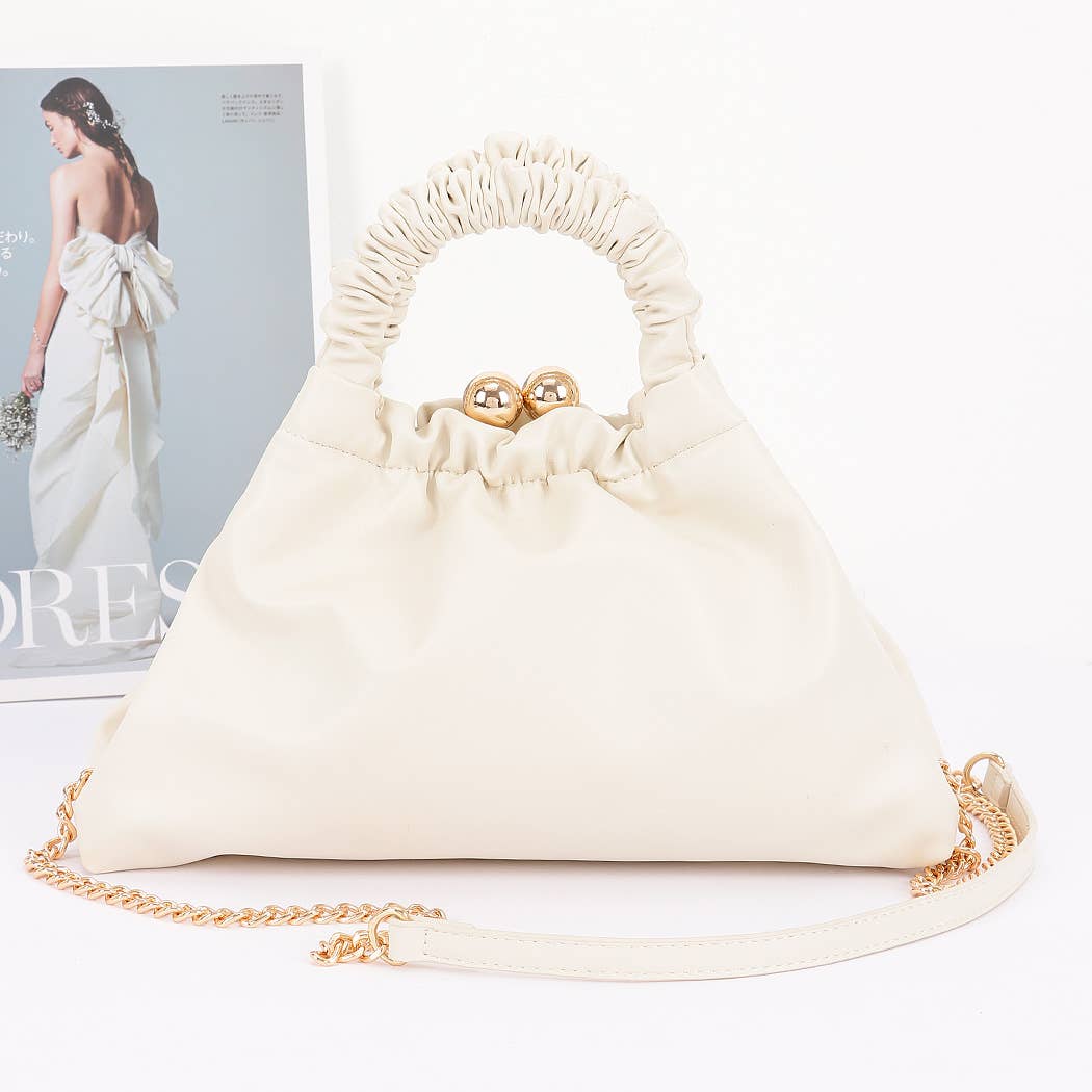 Faux Leather Lprd Metal Frame Bag: LEO