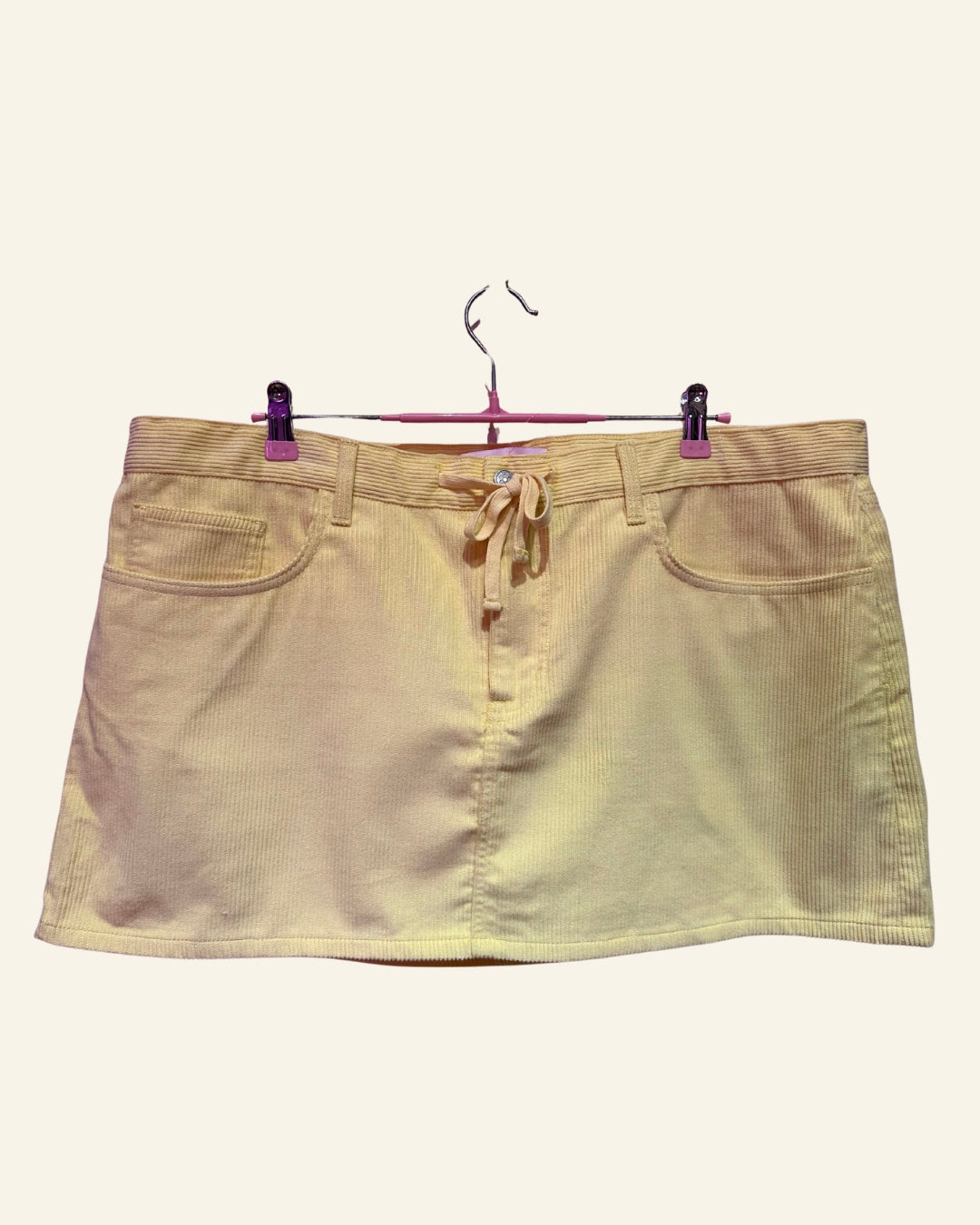 Lisa Says Gah Yellow Corduroy Mini Skirt (3XL Best Fit 2X)
