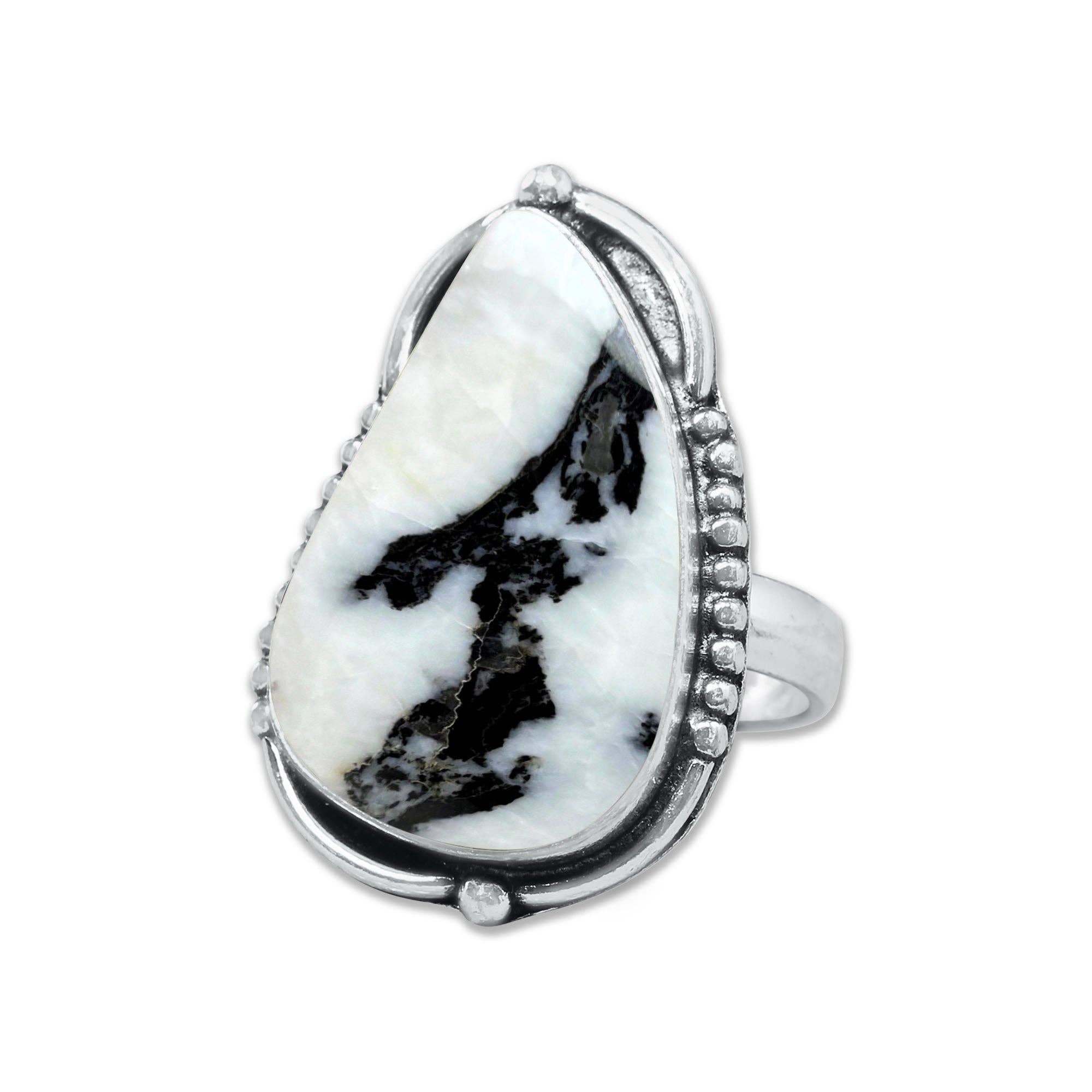 Buffalo Turquoise Rings – Handmade, Silver-Plated, Boho Style: 10 Rings
