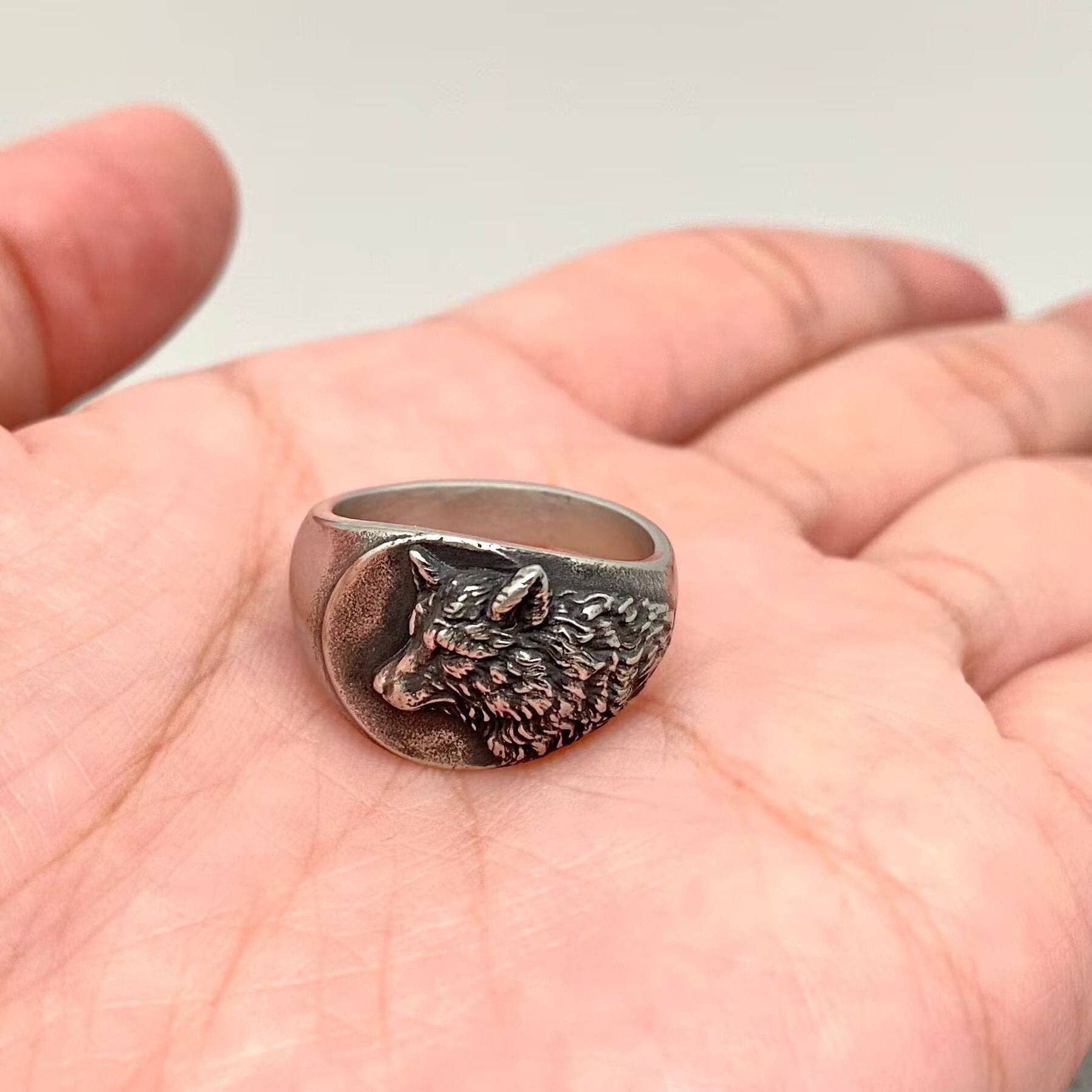 Men's Jewelry Stainless Steel Wolf Ring - MJ/MR: 9