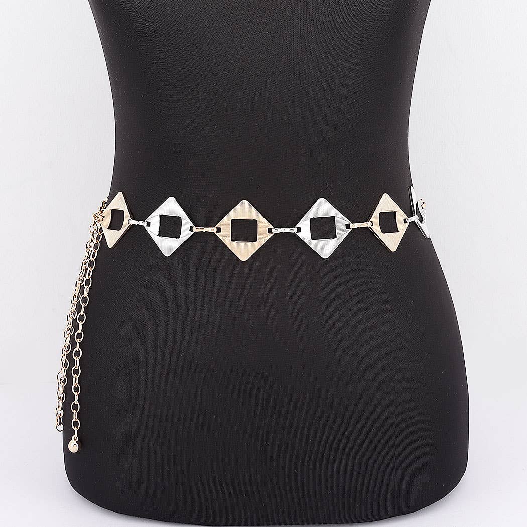 Diamond Cutout Link Waist Chain: SL