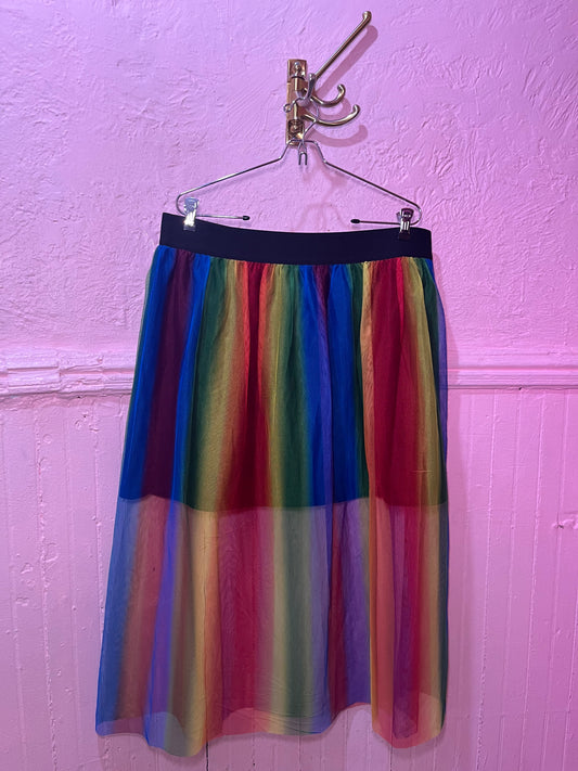 UNBRANDED Rainbow Mesh Tulle Skirt