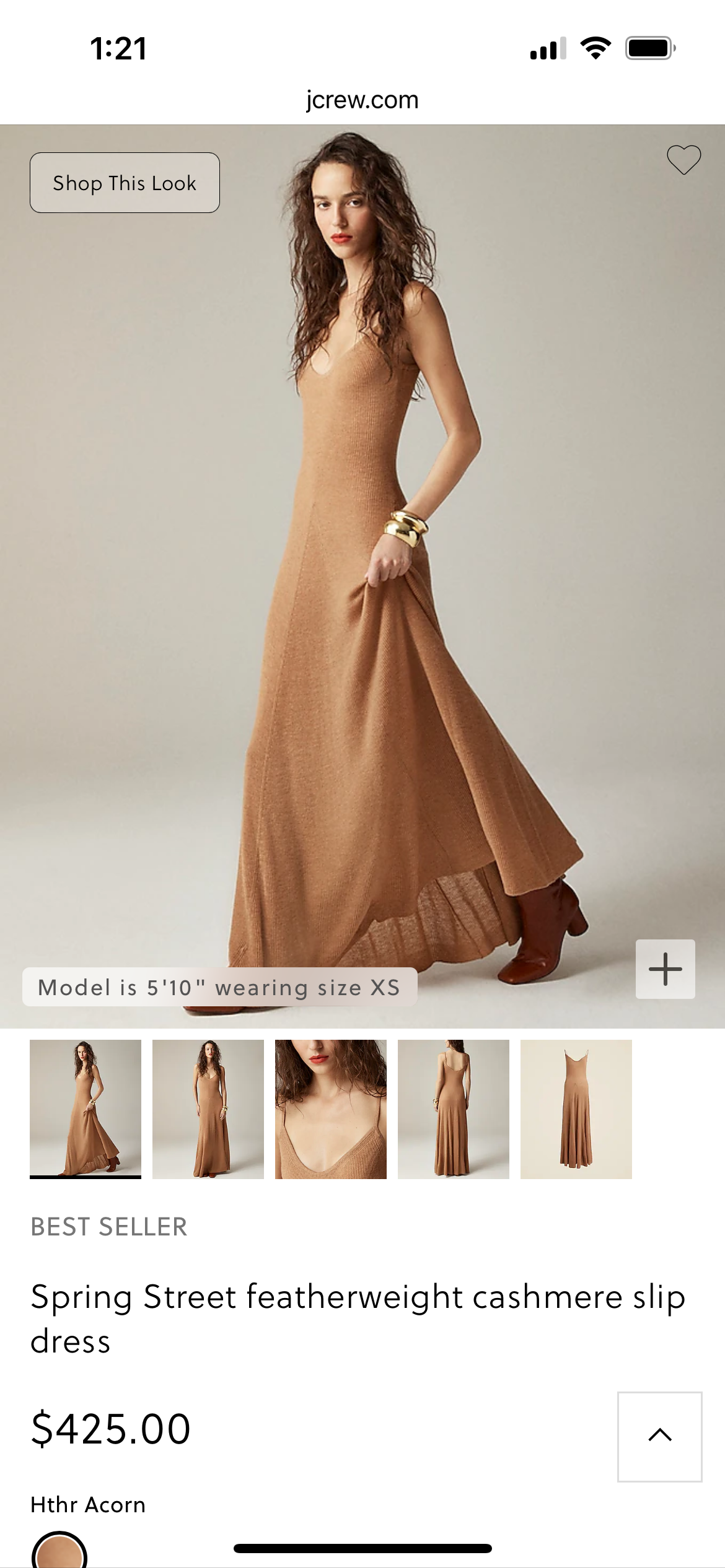 RESALE JCREW NWT tan cashmere dress