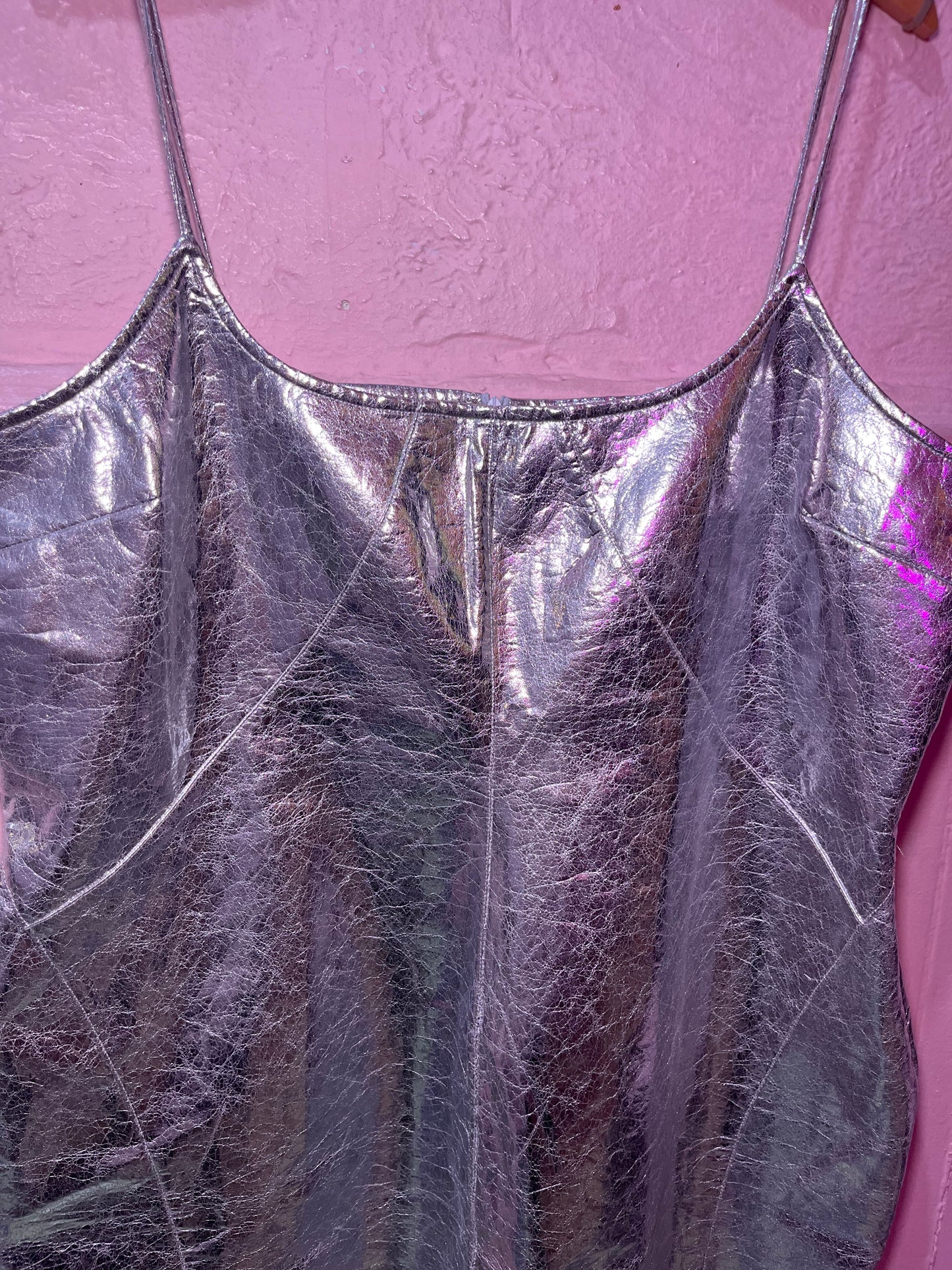 NASTY GAL Cracked Silver Dress