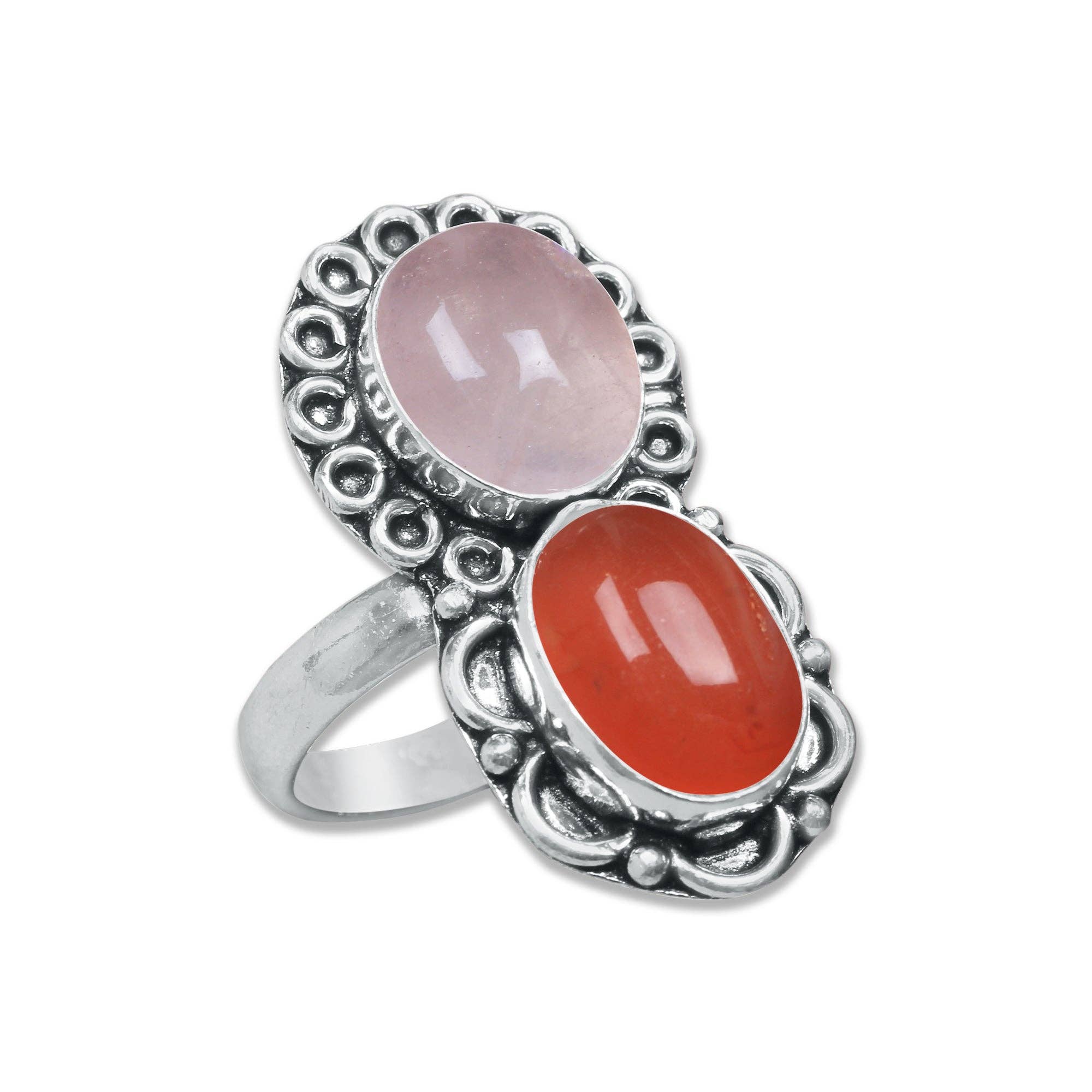 Multi-Stone Rings – Silver-Plated, Handmade, Boho Gemstone Combinations (US Sizes 6–10, Non-Adjustable) | Wholesale: 10 Rings