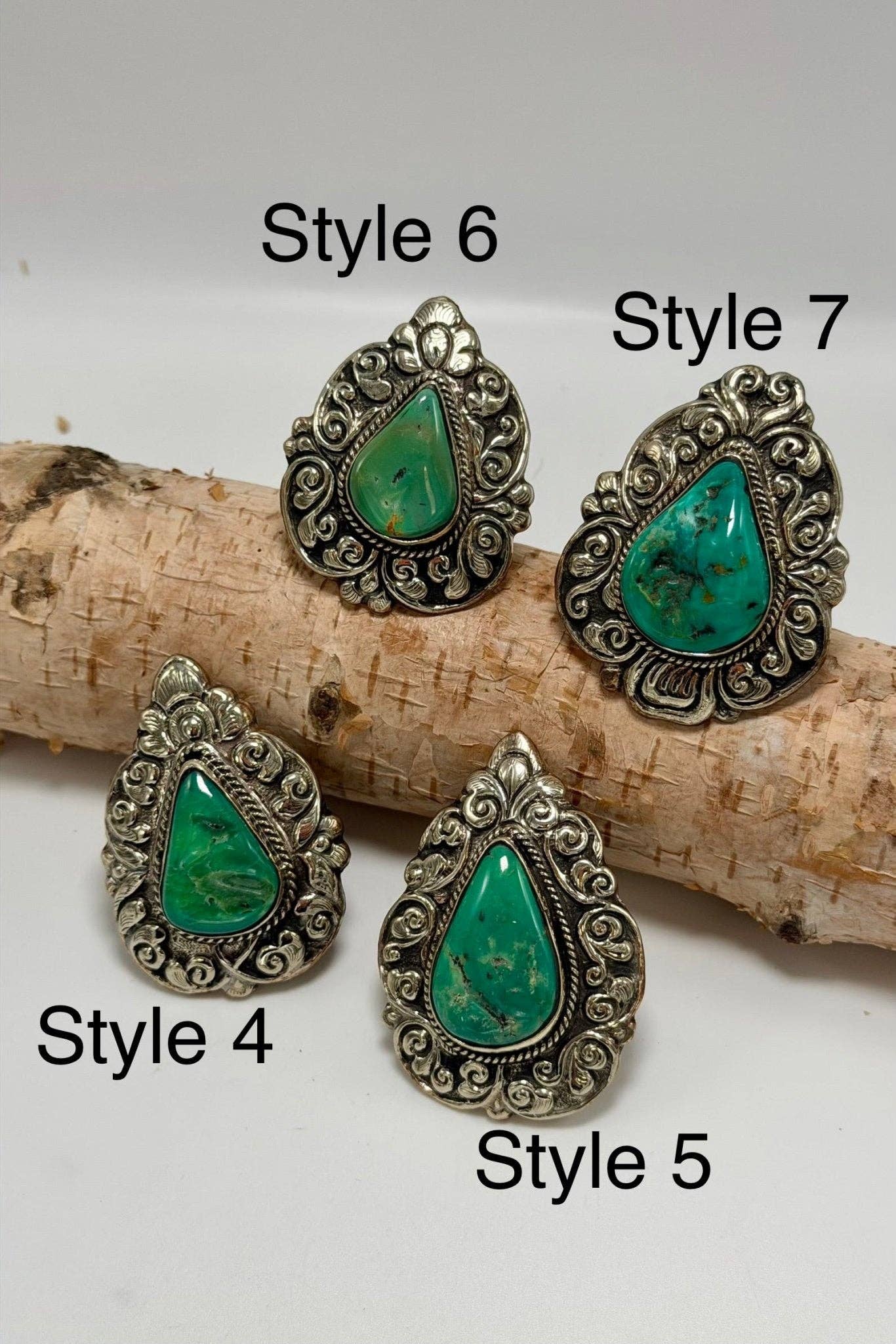 Blue Teardrop Chunky Statement Ring: 1