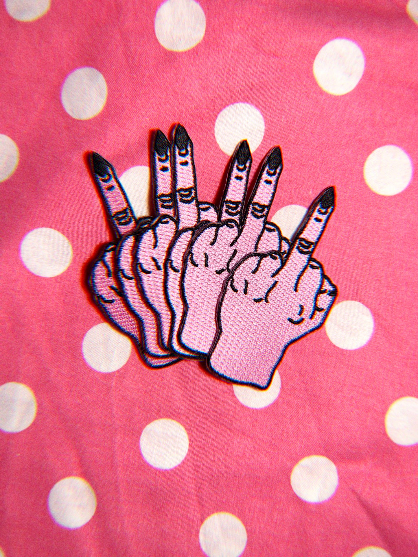 Peach Beast - Middle Finger Iron on Patch