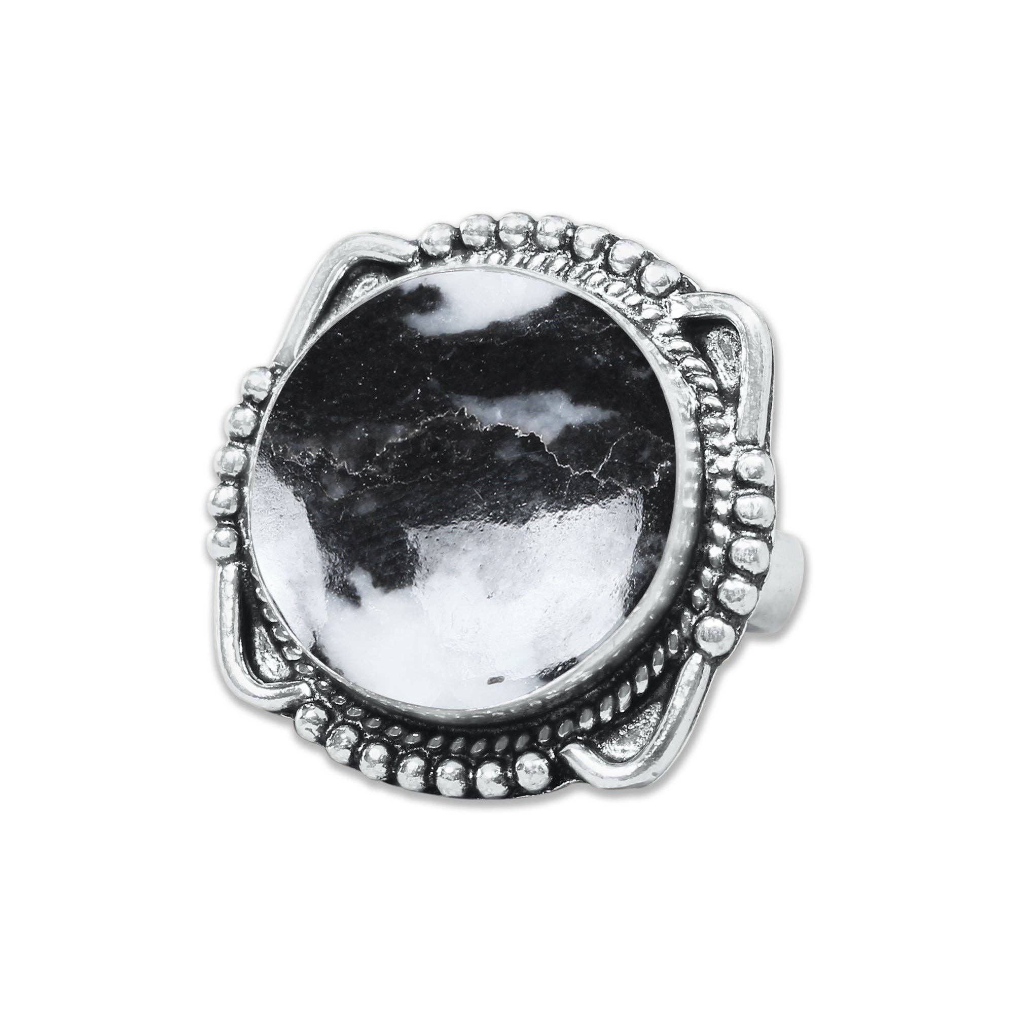 Buffalo Turquoise Rings – Handmade, Silver-Plated, Boho Style: 10 Rings