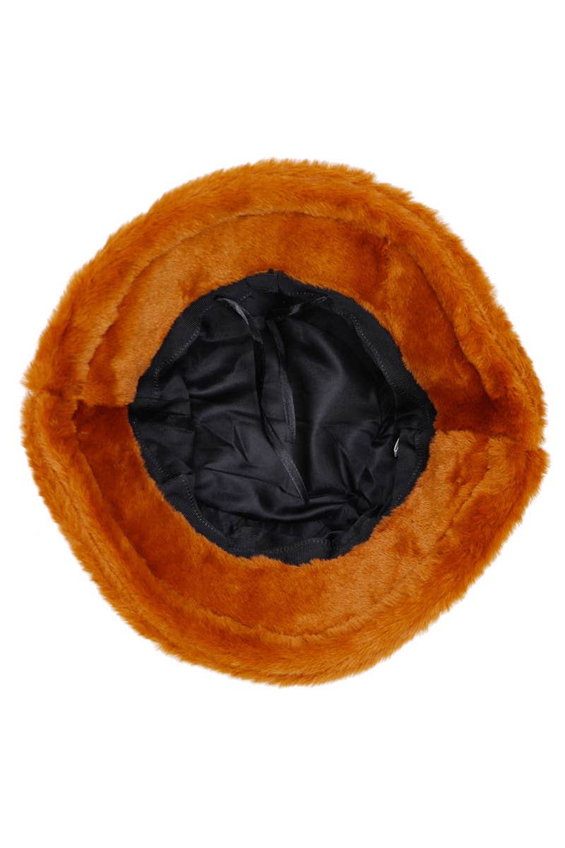 Cap Zone - Oversized Fluffy Faux Fur Bucket Hat