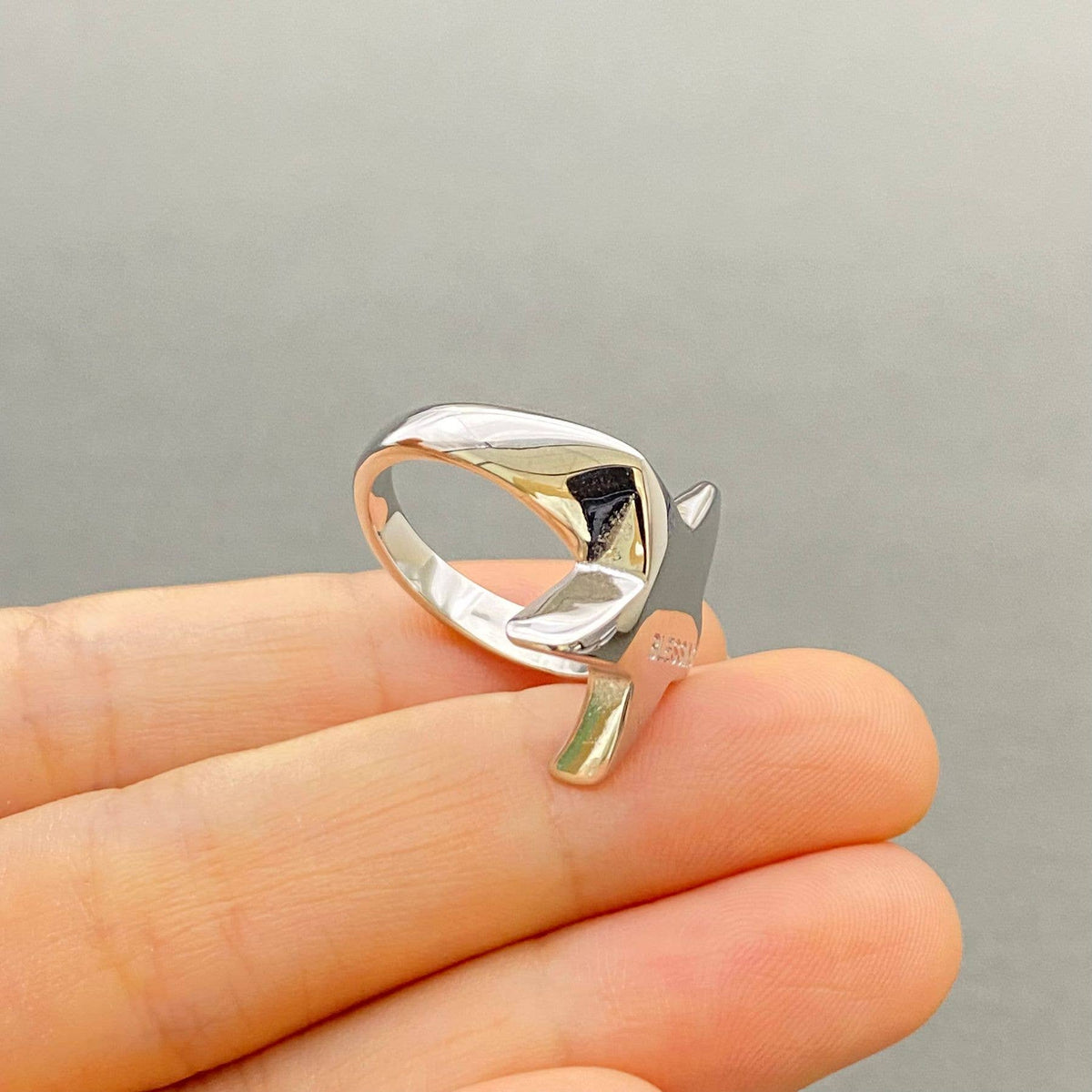 BLESSING Star 18K Gold Plated Stainless Steel Ring - FGS/MS: Steel color / 8