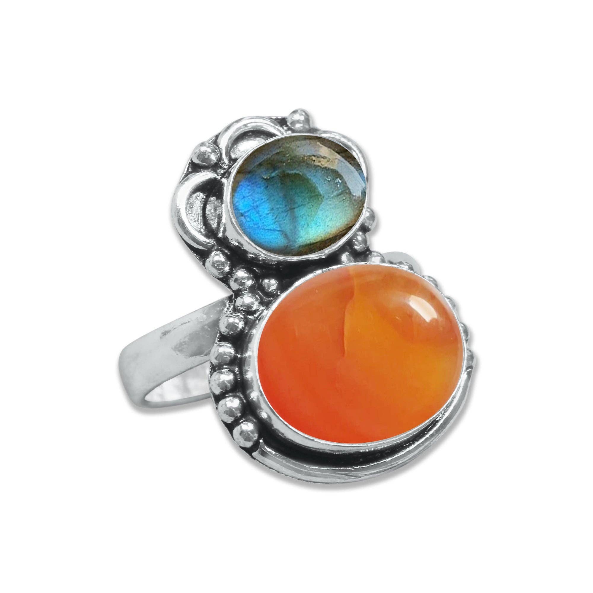 Multi-Stone Rings – Silver-Plated, Handmade, Boho Gemstone Combinations (US Sizes 6–10, Non-Adjustable) | Wholesale: 10 Rings