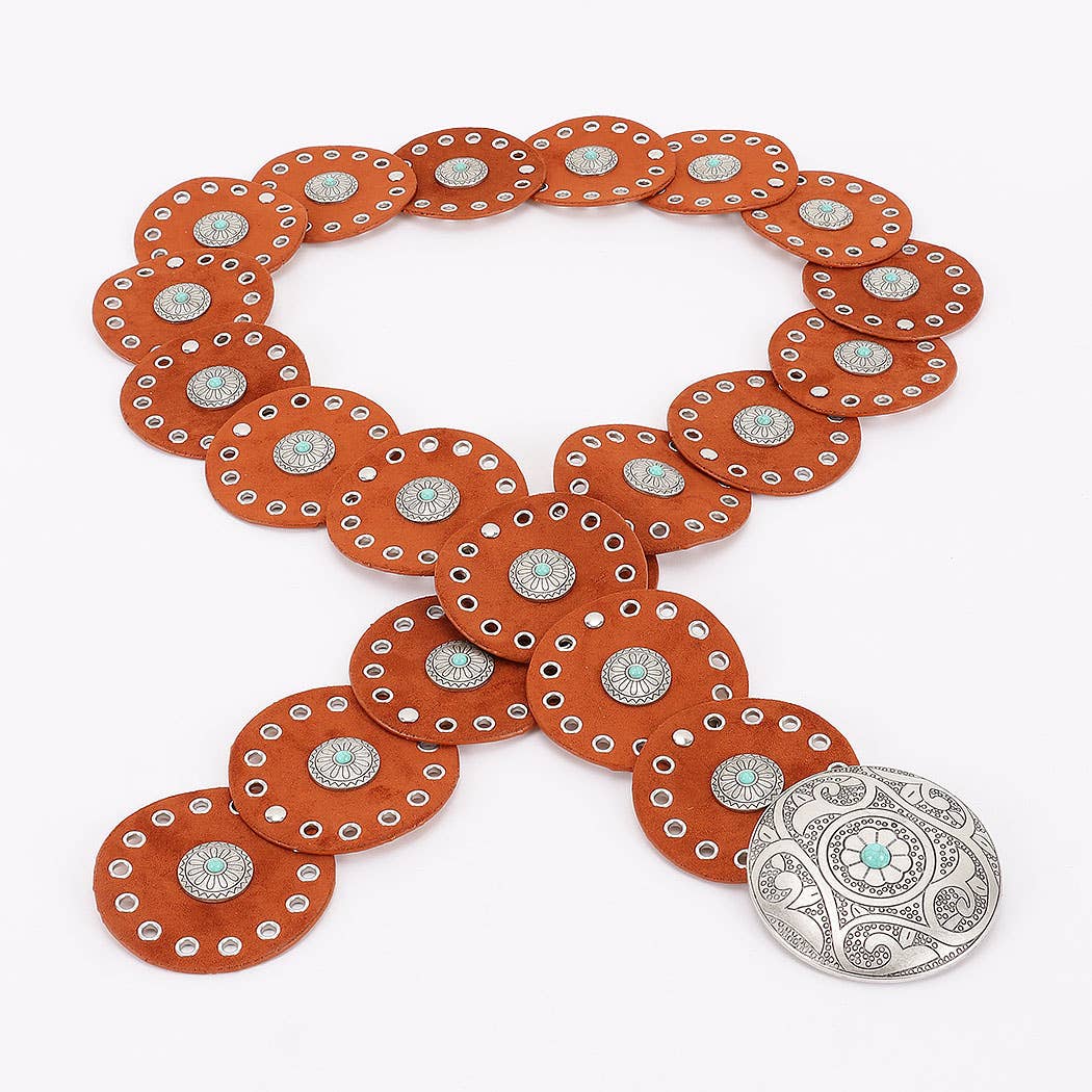 Faux Suede Disc Plus Size Belt