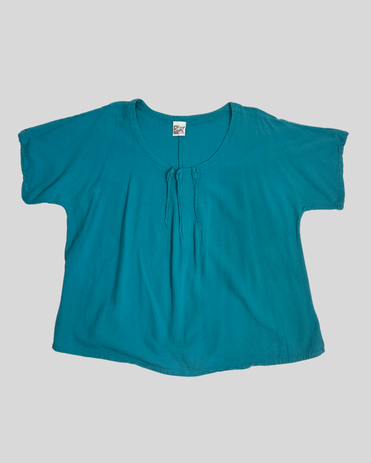 Oh My Gauze Turquoise Top (3X)