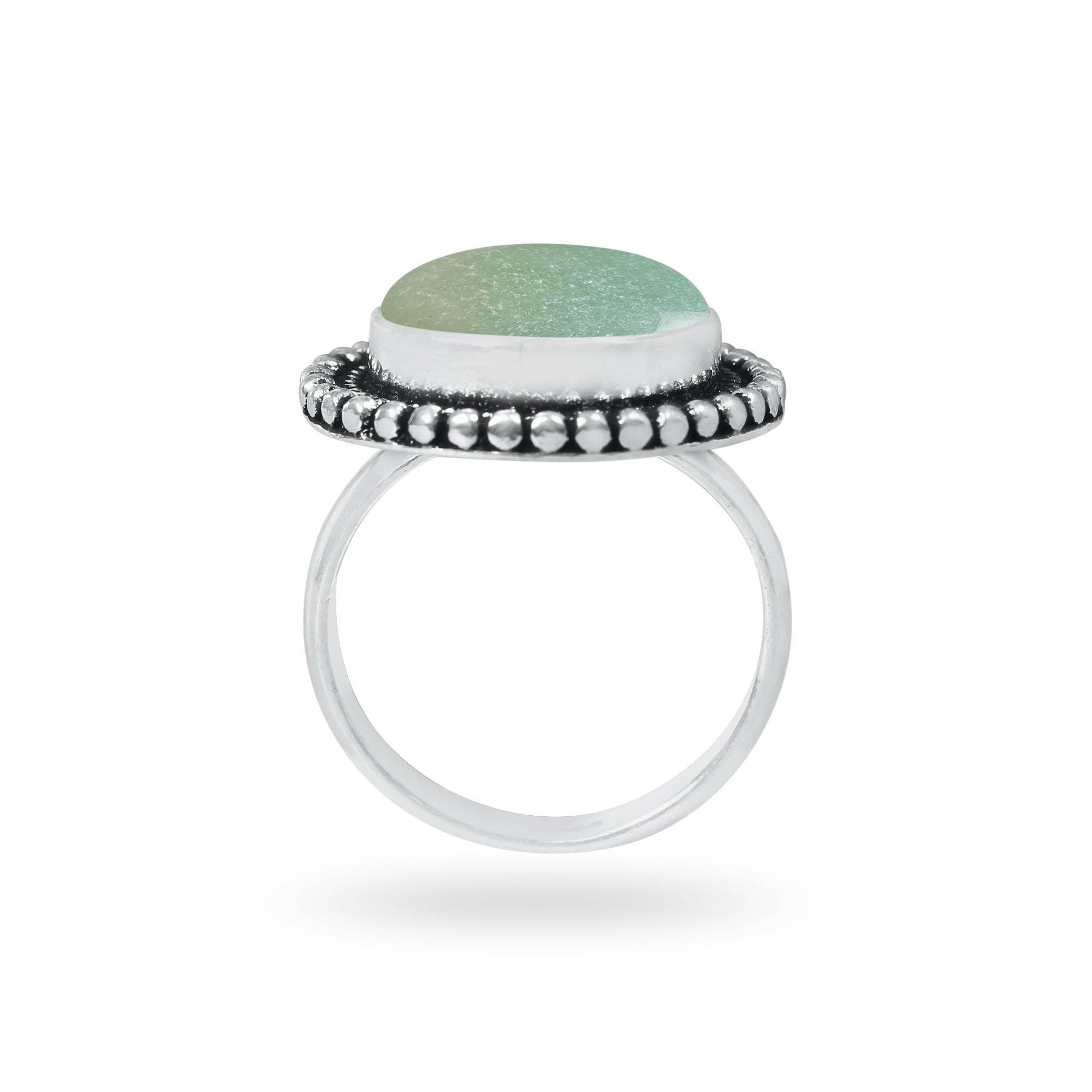 Heart Crystal Rings – Silver-Plated, Handmade, Assorted Natural Stones (US Sizes 6–10, Non-Adjustable) | Wholesale: Silver / 10 Rings