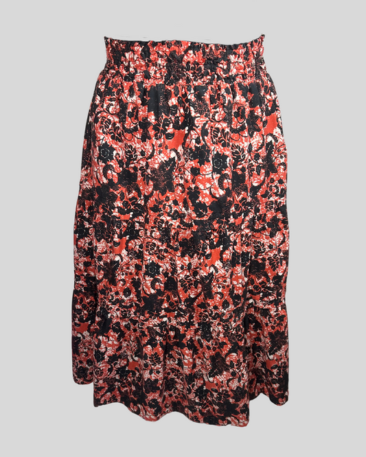 Maeve Floral Tiered Maxi Skirt (2X)