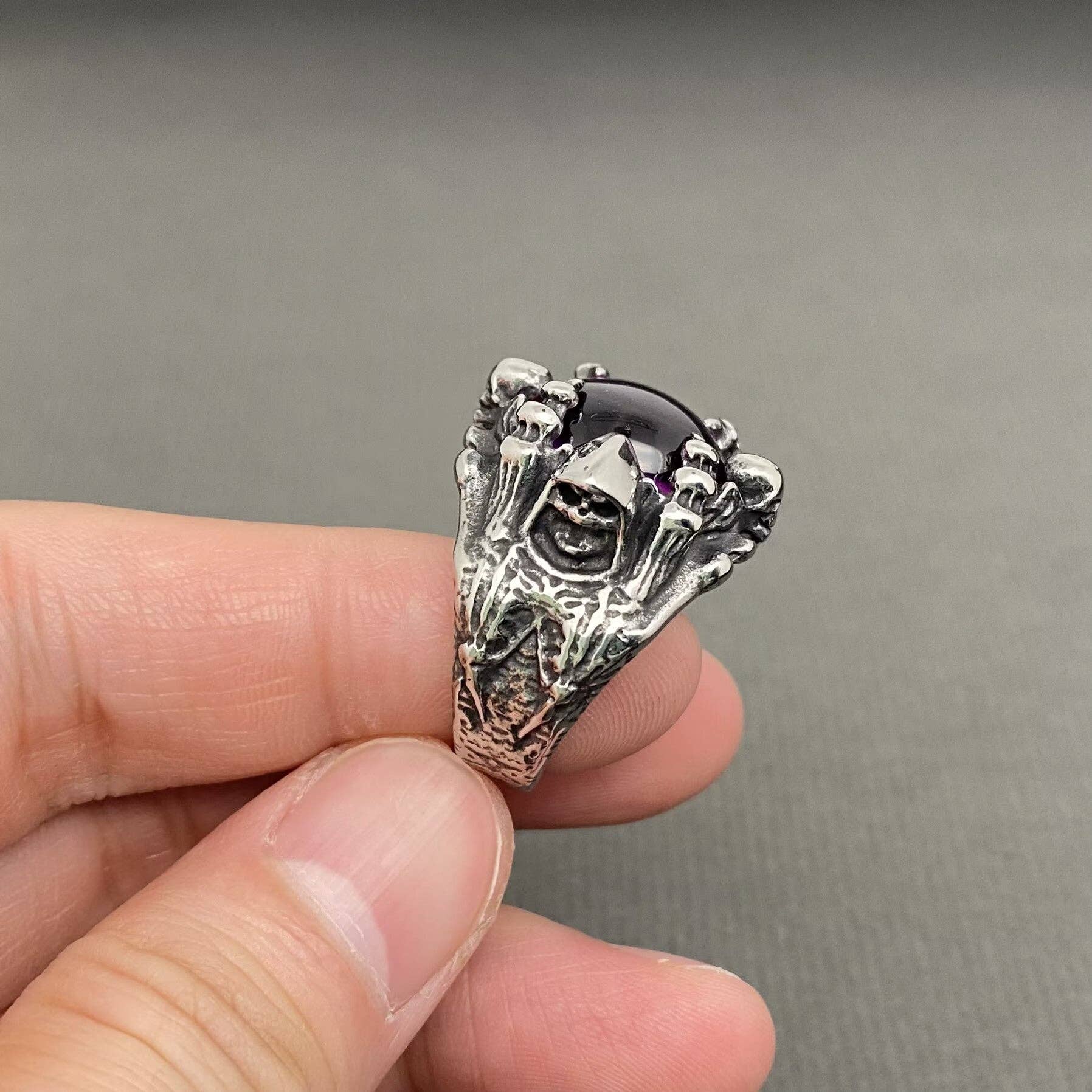 Purple Devil's Eye Ring Men's Stainless Steel Ring - MJ/MR: 10