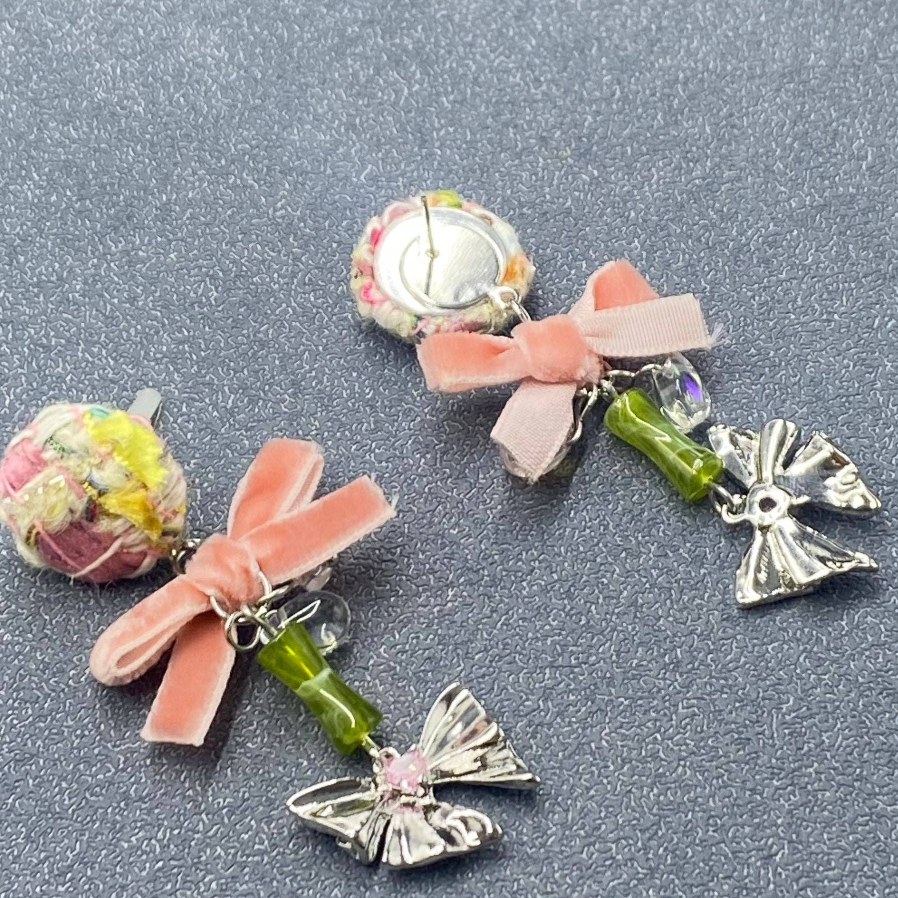 Double Bow Dangle Earrings - YK