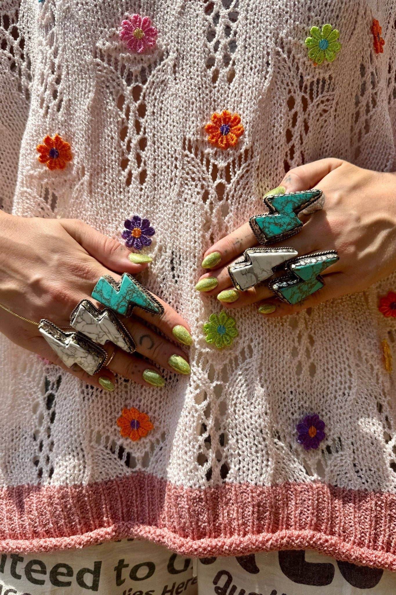 Bolt Ring: White Howlite