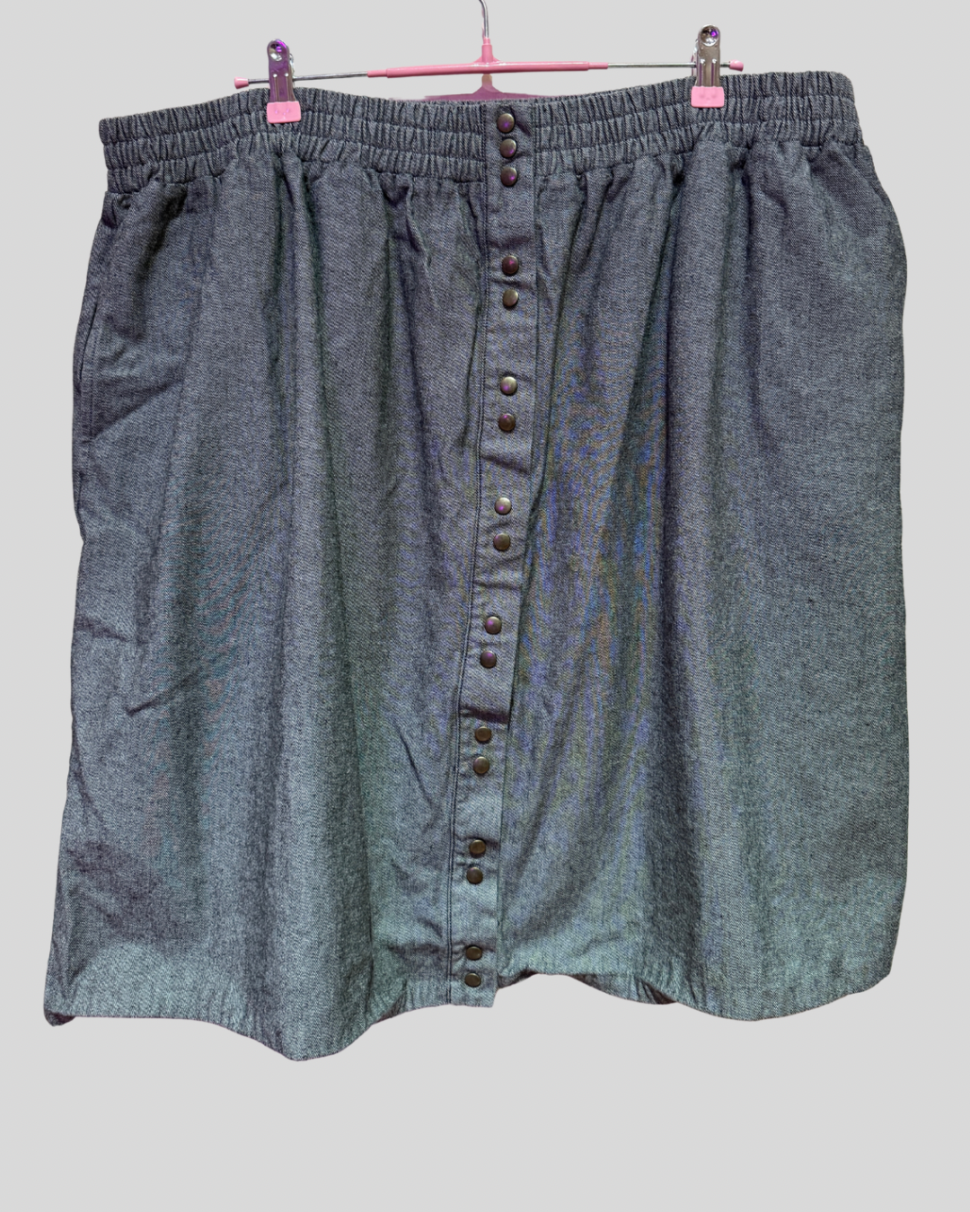 Connally McDougal Heather Grey Button Front Skirt (3X)