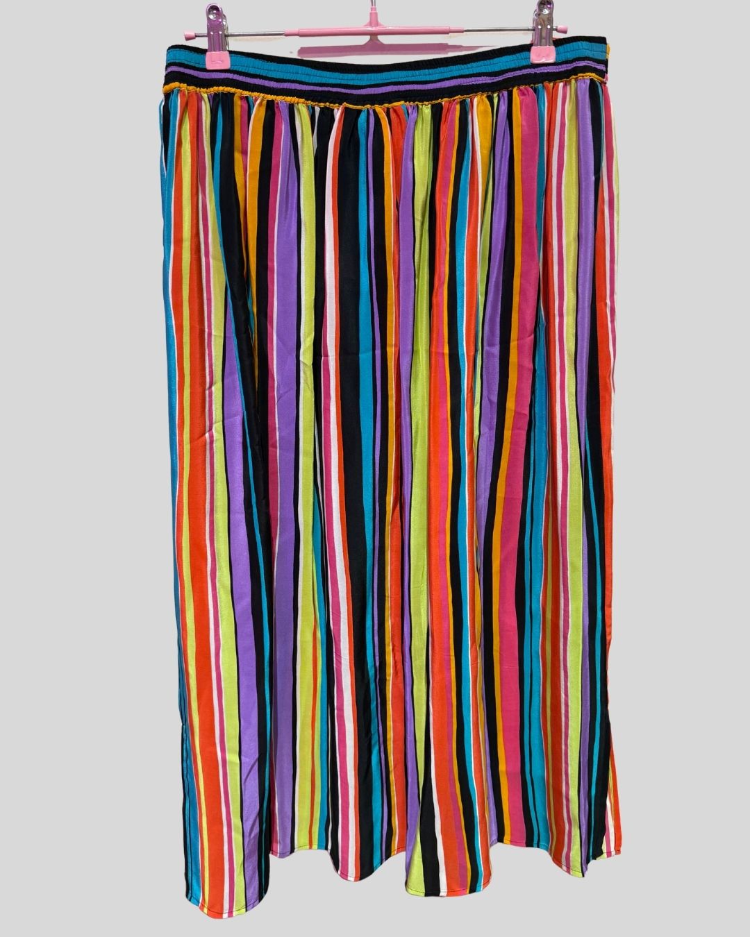 Vintage DIANA GILLMAN rainbow silk skirt (1X)