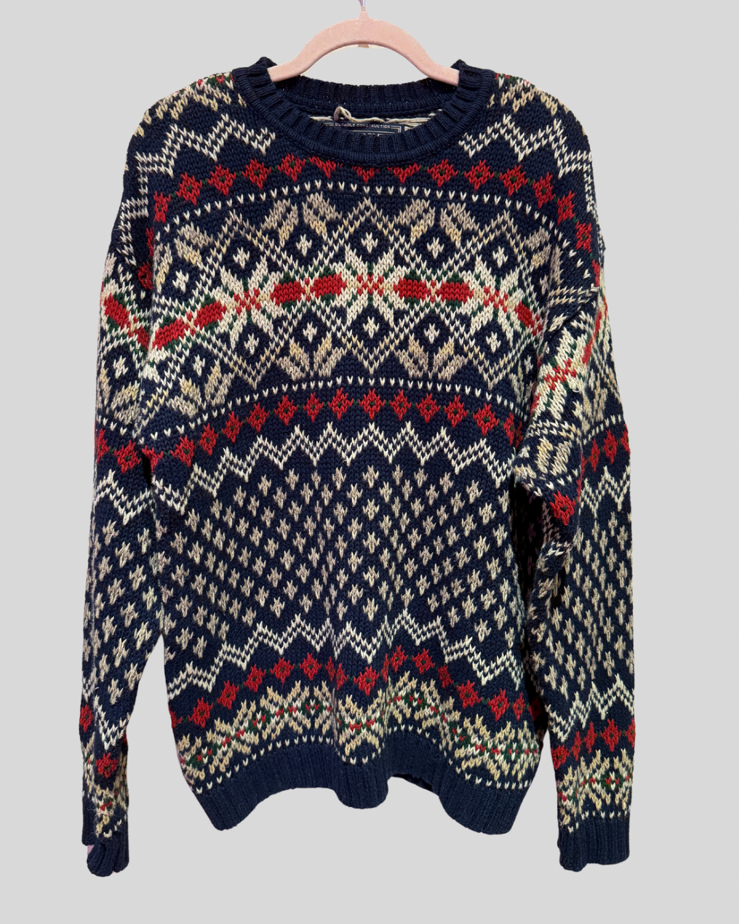 Vintage Abercrombie Heavy Knit Fair Isle Sweater (up to 1X)