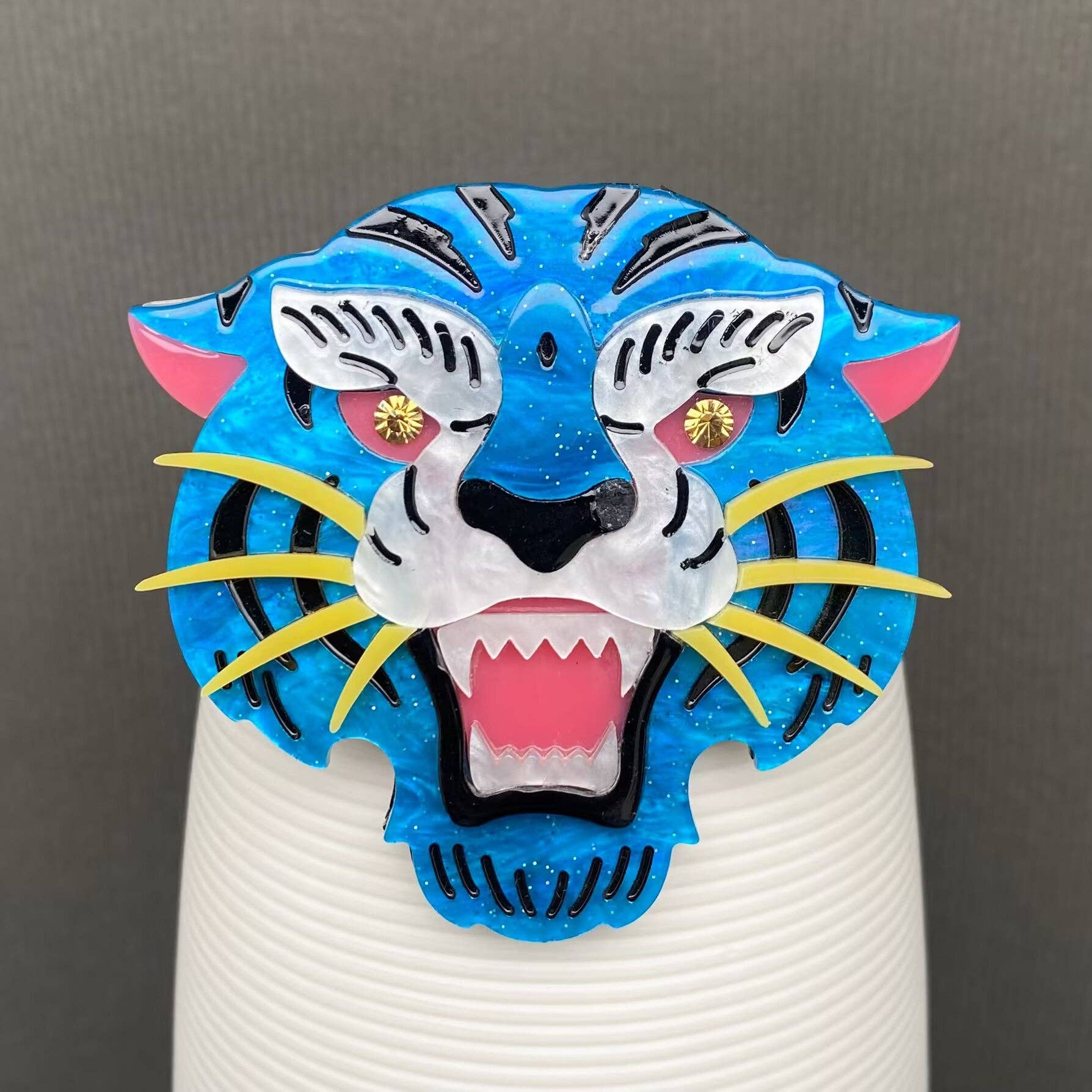 Acrylic Tiger Brooch