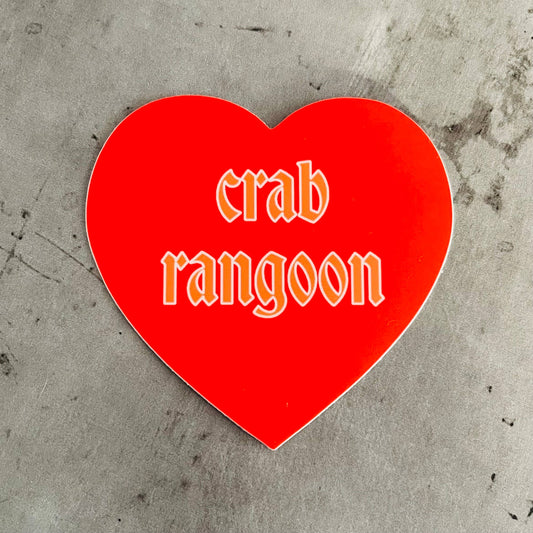 The Silver Spider - Crab rangoon heart sticker // foodie cooking chef gifts