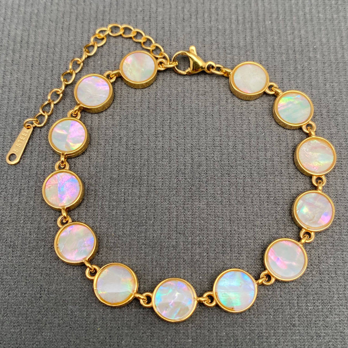 Geometric Shell 18K Gold Plated Stainless Steel Bracelet - FGS: C2