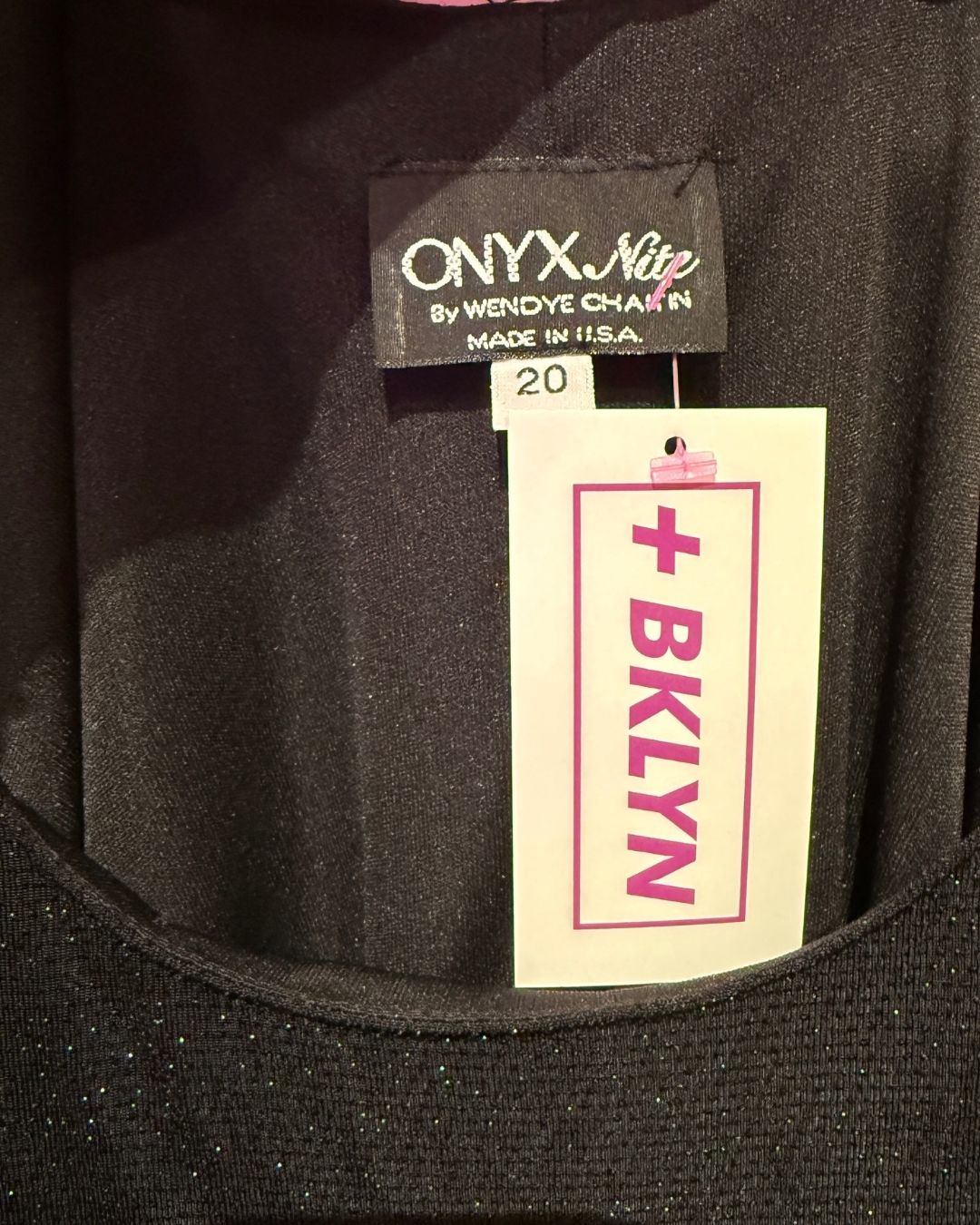 VINTAGE Onyx Nite Black Sparkle Dress (20)