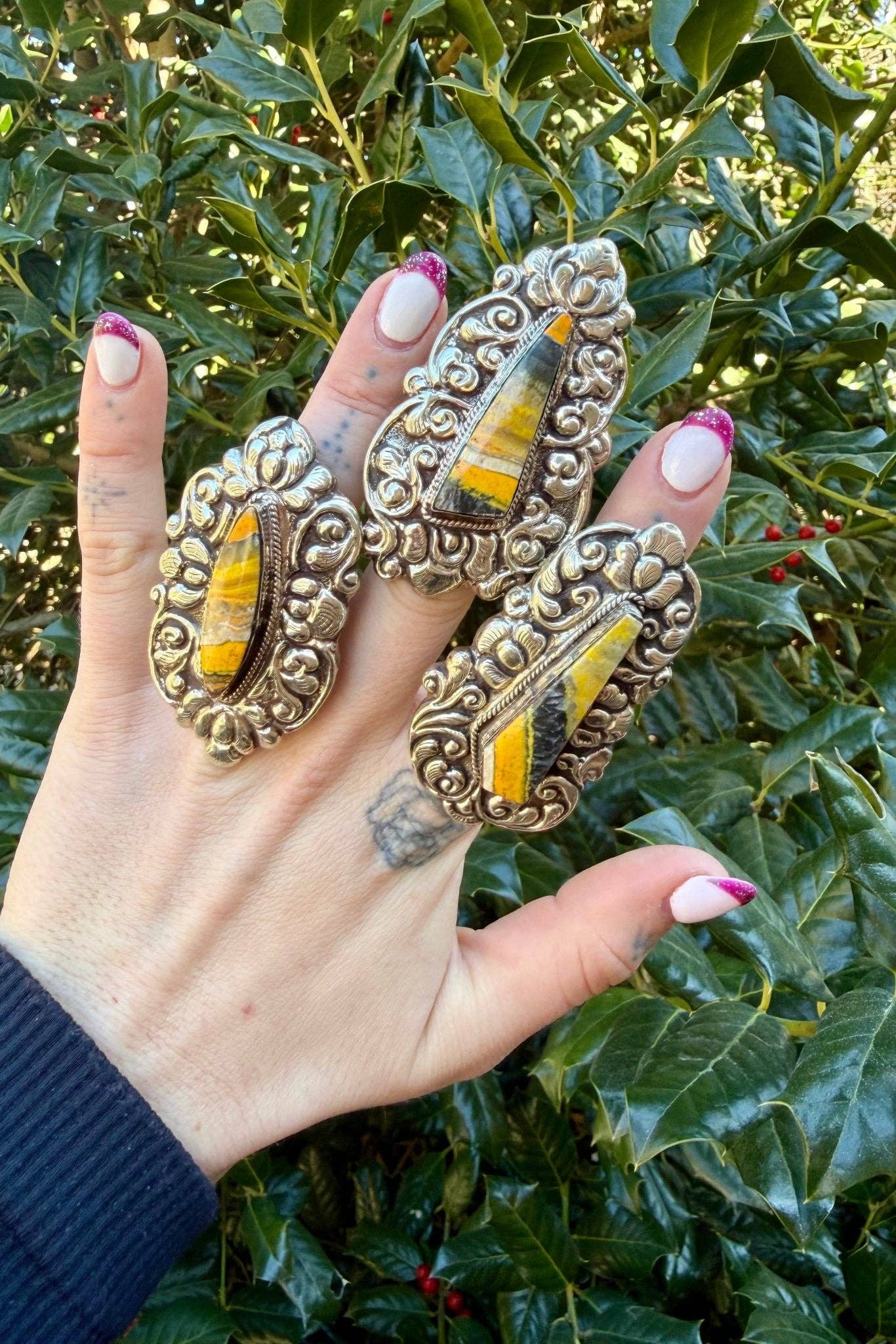 Epic Bumble Bee Jasper Statement Ring: 10