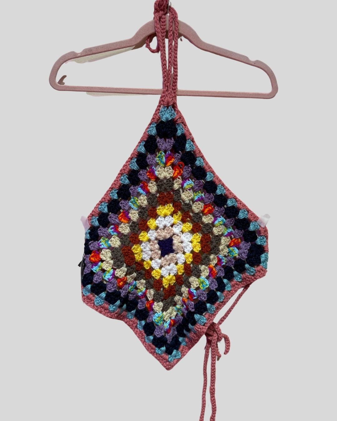 Arts & Crafts by Ms J Pink Triangle Crochet Top (1X)