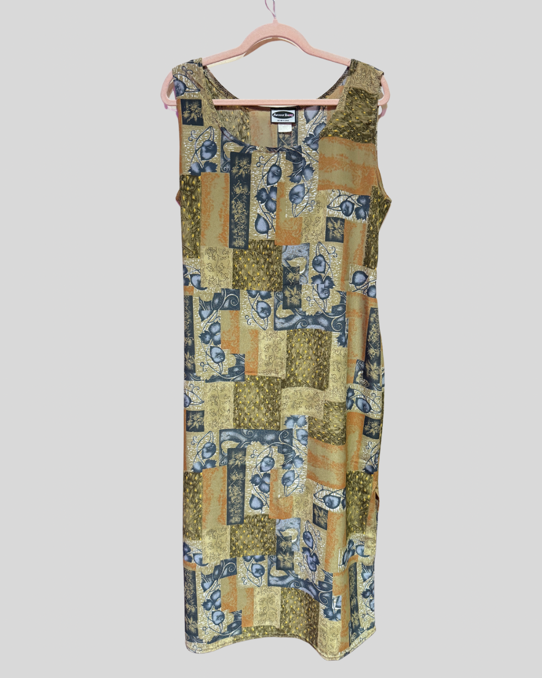 Vintage Forever Young Patchwork Printed Dress (1X)