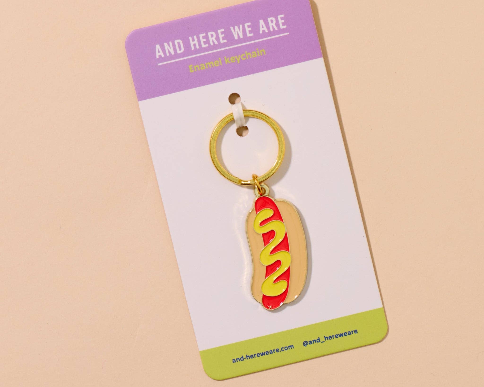 Enamel Keychain & Bag Charm—Hot Dog